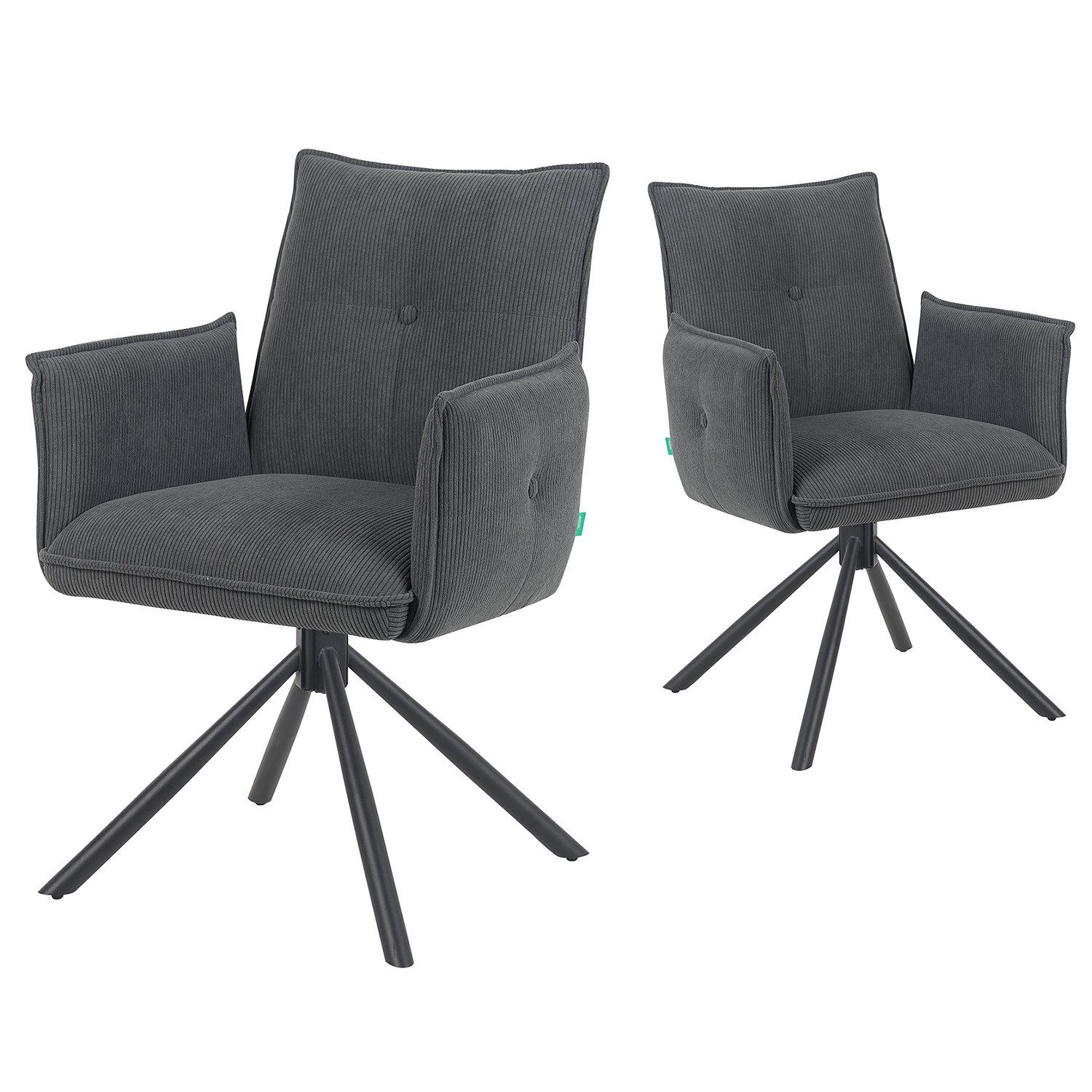 DUBI Möbel Polsterstuhl Mika-Nevio 2er-Set, Federkern, günstig online kaufen