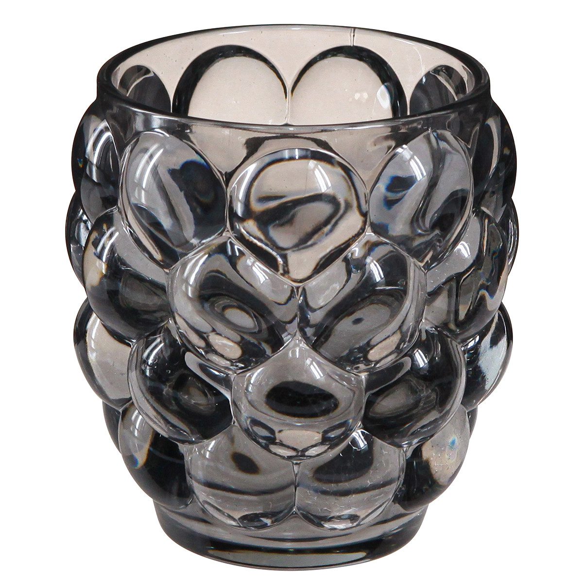 Viana Tischvase Windlicht Glas Teelichthalter Grau günstig online kaufen