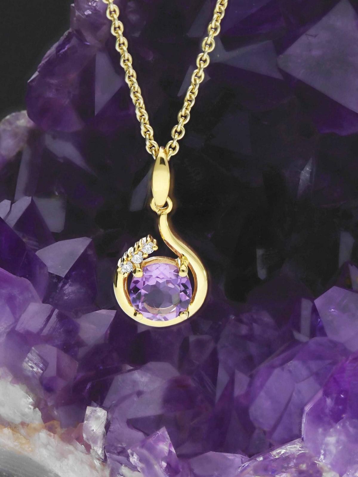 My Gold Kettenanhänger Damen Amethyst Anhänger günstig online kaufen