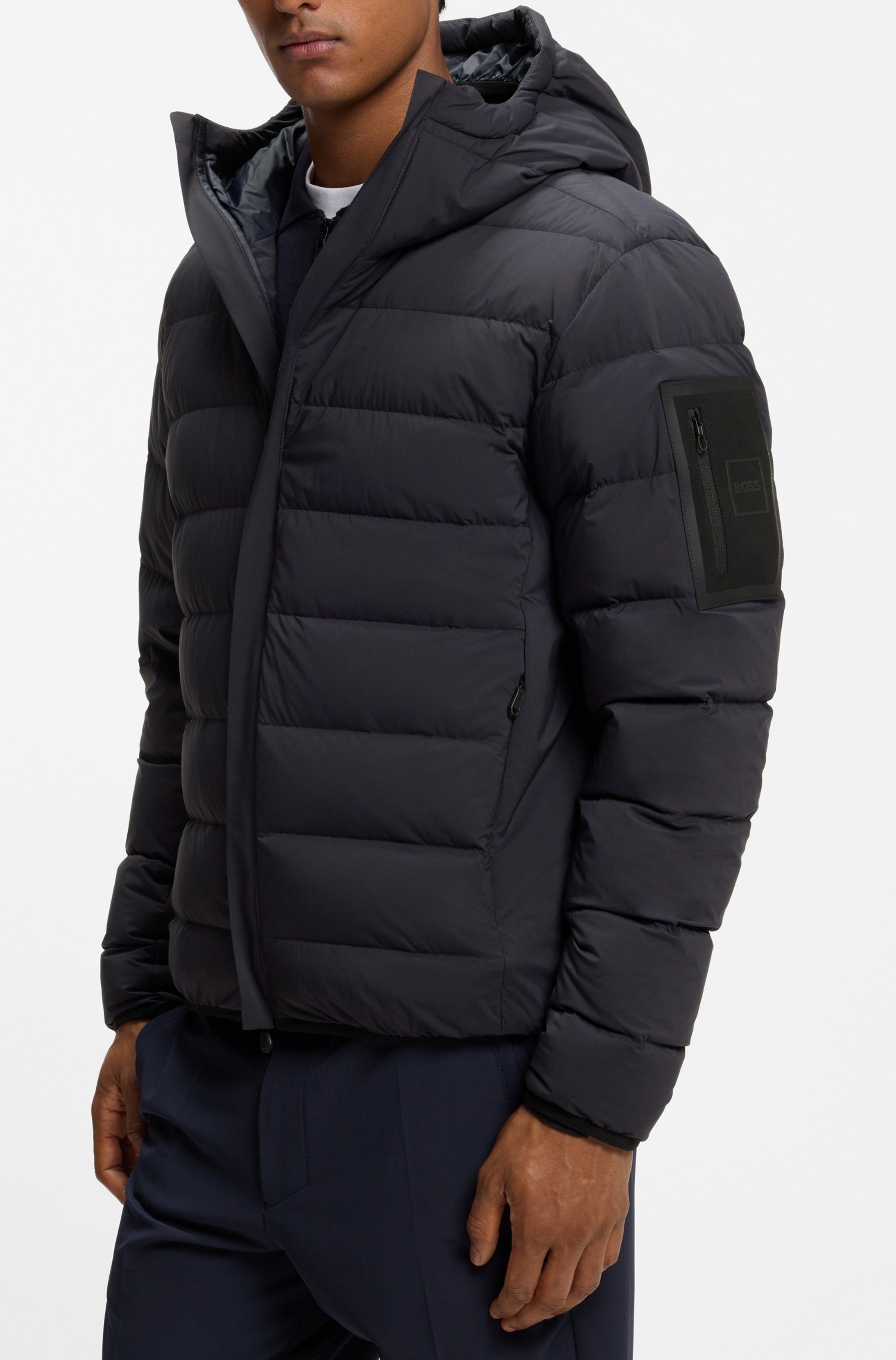 BOSS GREEN Steppjacke OW Riplite JT HD abenehmbare Kapuze wasserabweisend regular fit, 4-Wege Stretch