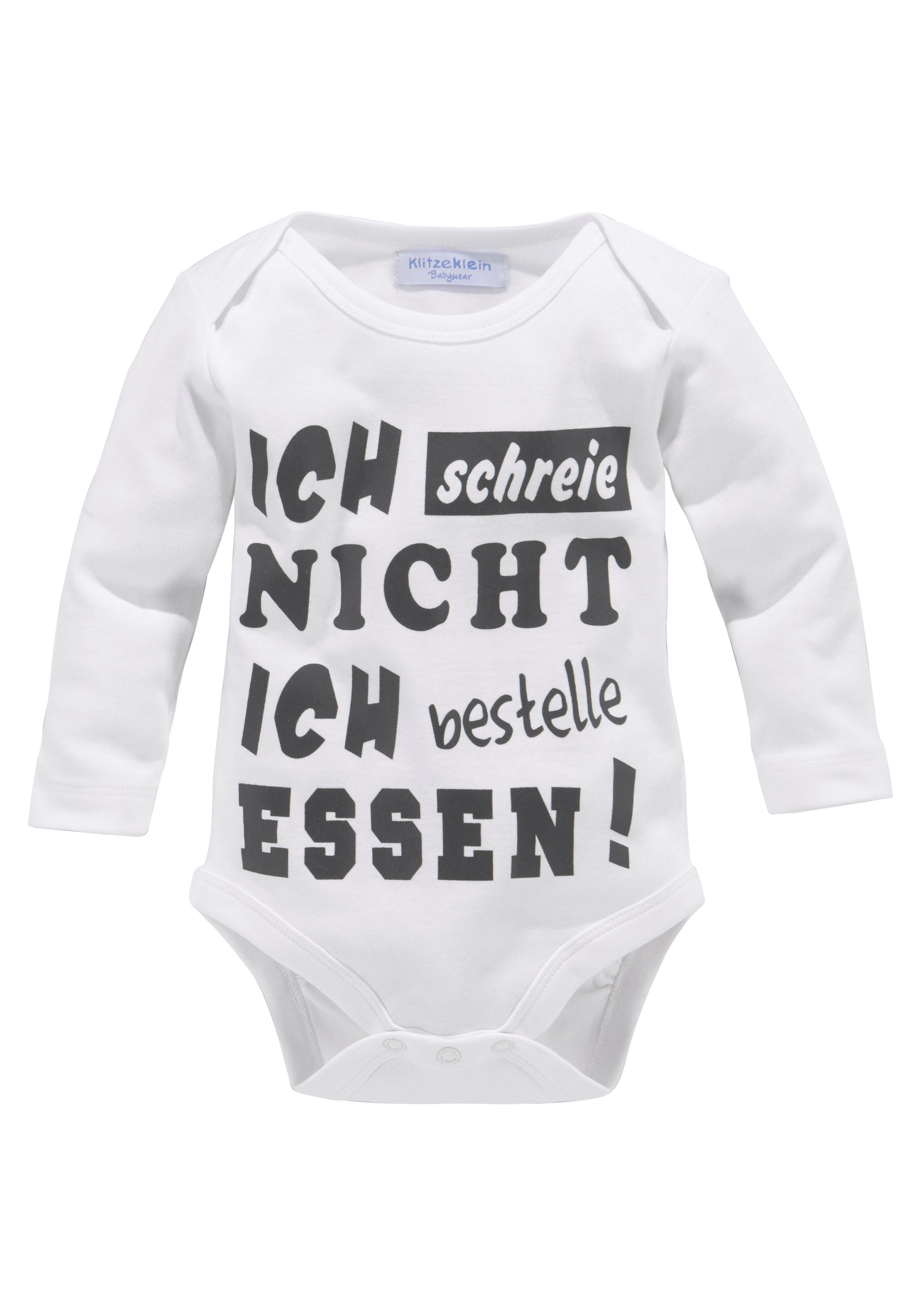 Langarmbody Ich schreie nicht, ich bestelle Essen