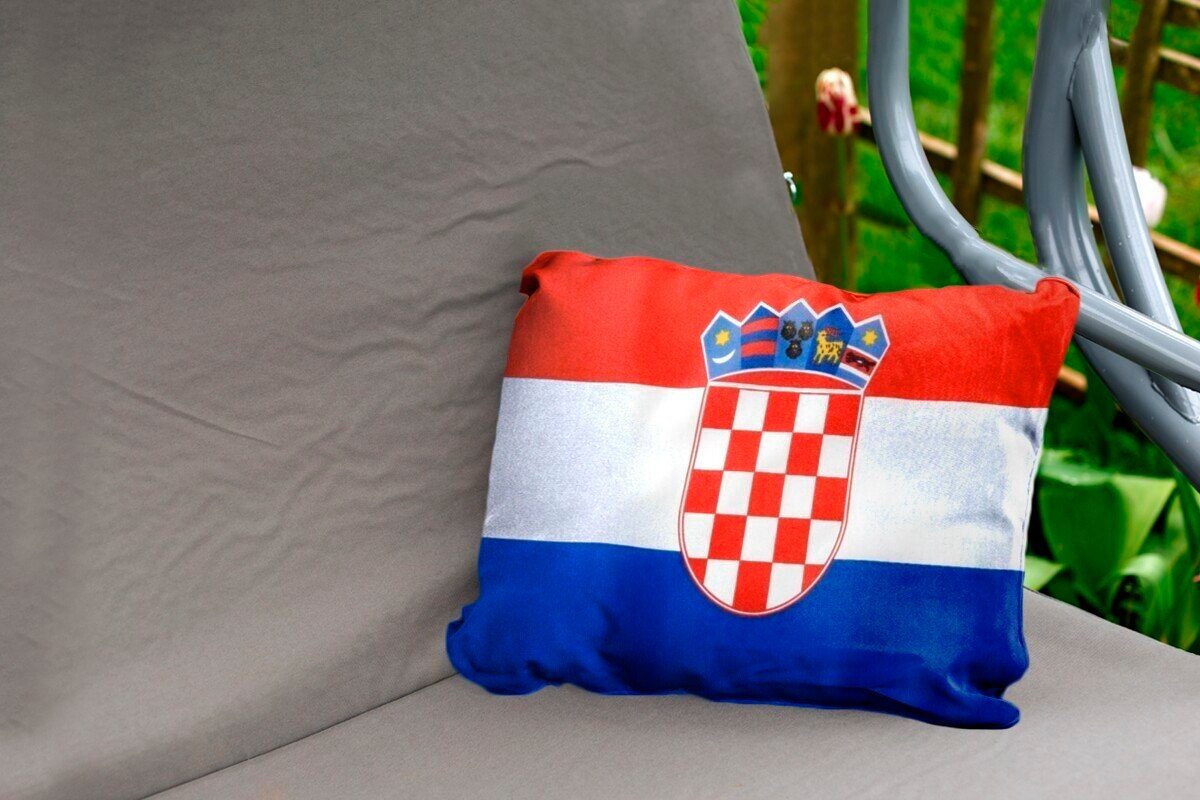 Dekokissenbezug, kroatischen Flagge, MuchoWow Outdoor-Dekorationskissen, Foto Dekokissen Polyester, Kissenhülle der