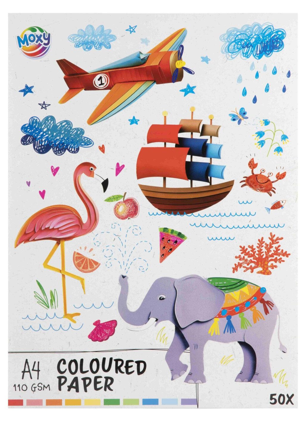 Creative Craft Group Bastelkartonpapier farbiges Papier A4, 50 Blatt ? 10 Farben