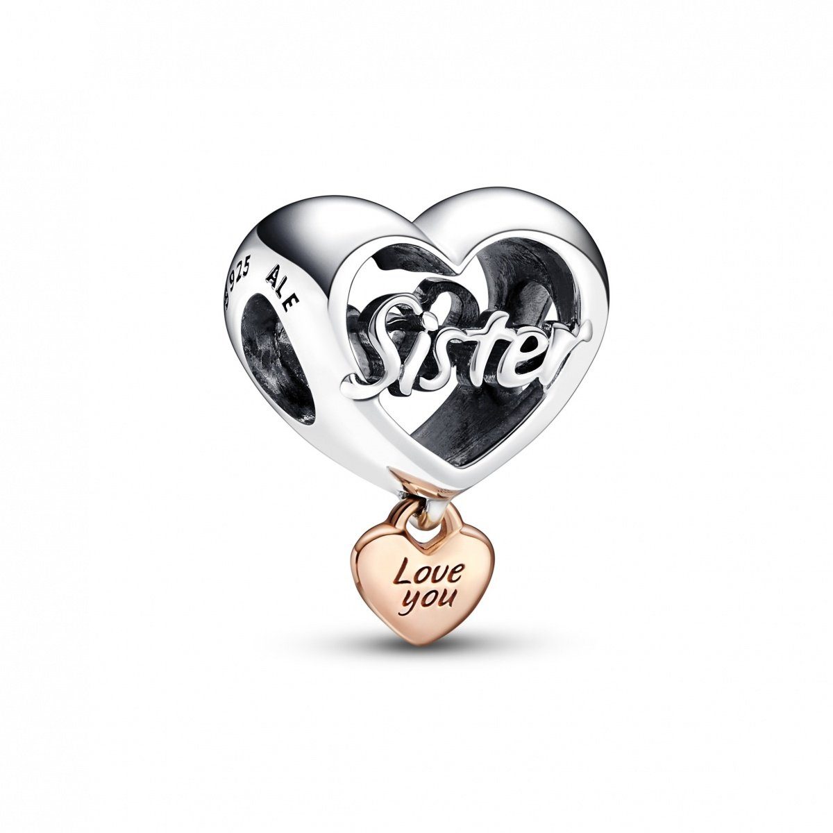 Pandora Charm-Einhänger Pandora „Love You Sister“ Herz-Charm 782244C00