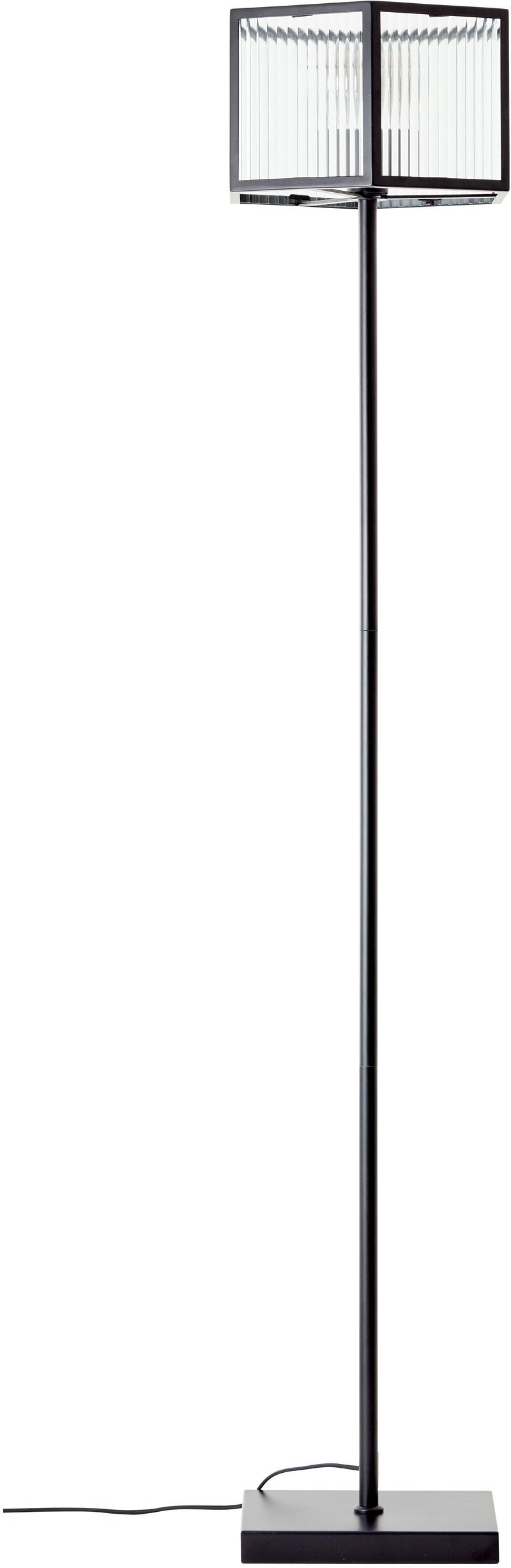 Timbers Stehlampe »Chesapeake«, 1 x E27, max. 40W, H 150cm, schwarz matt, mit Riffelglas-HomeTrends