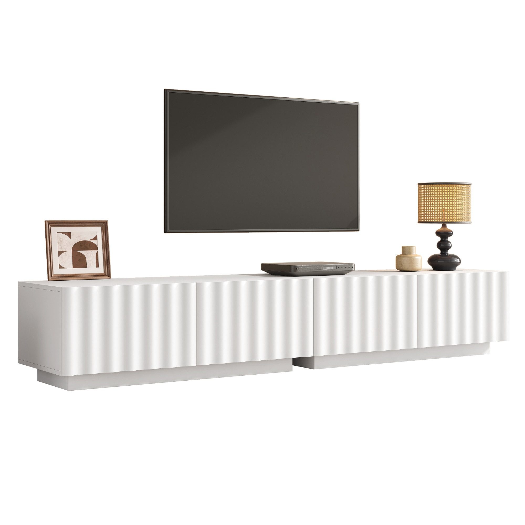 Lowboard mit Wellenfront, Fernsehschrank mit Push-to-Open System