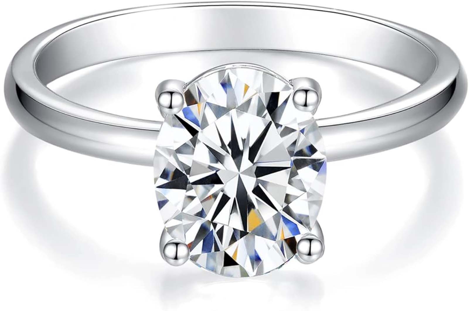 Jumpeak Diamantring 1,5ct/2ct E VVS2,14K Gold Labor-Diamant-Ring,Verlobungsring,Diamanten, Lab Grown Diamant Ring, Jubiläumsring,Mutter Tochter Geschenk,3EX