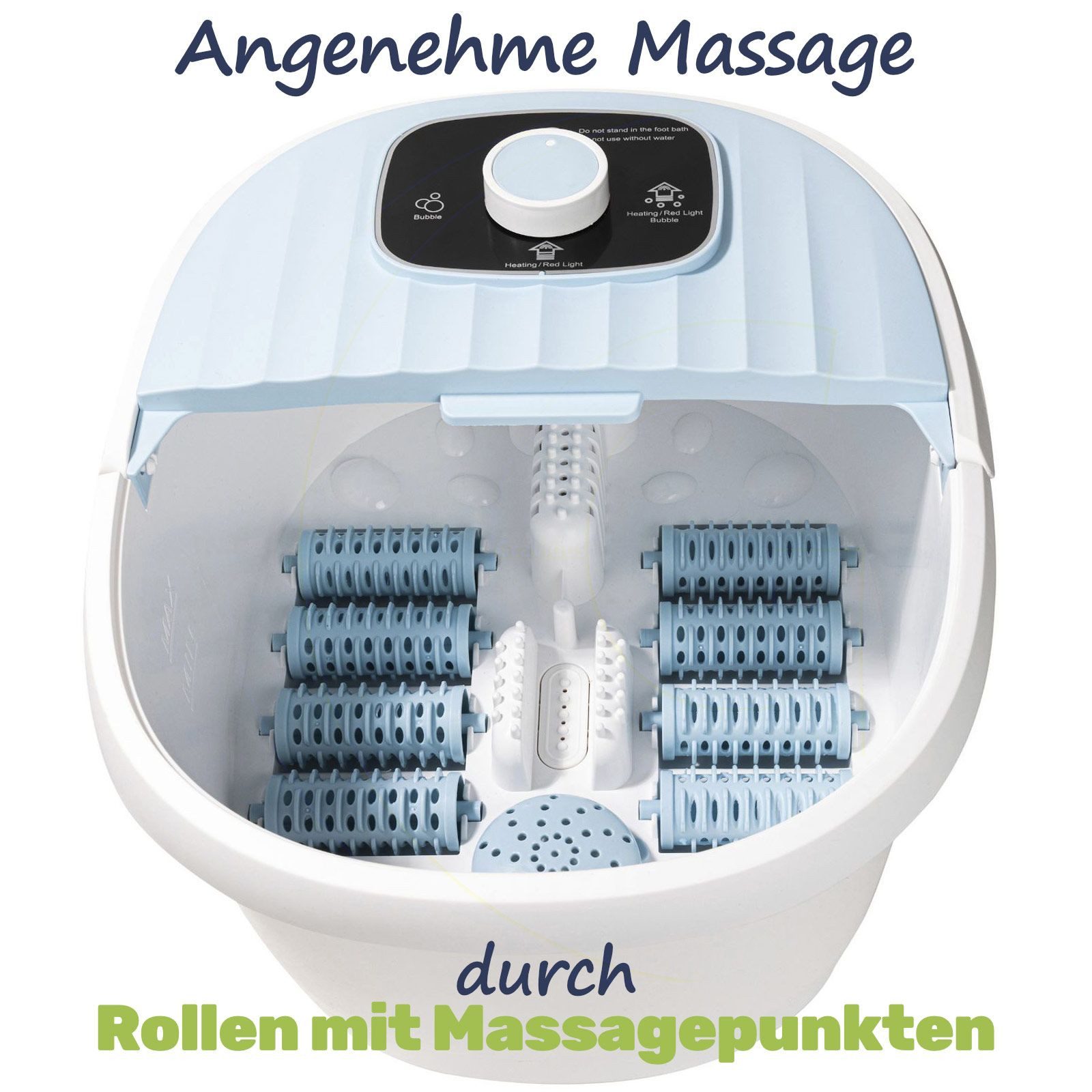 Gravidus Fußmassagegerät Fußbad-Massagegerät mit Heiz- und Bubble-Massage