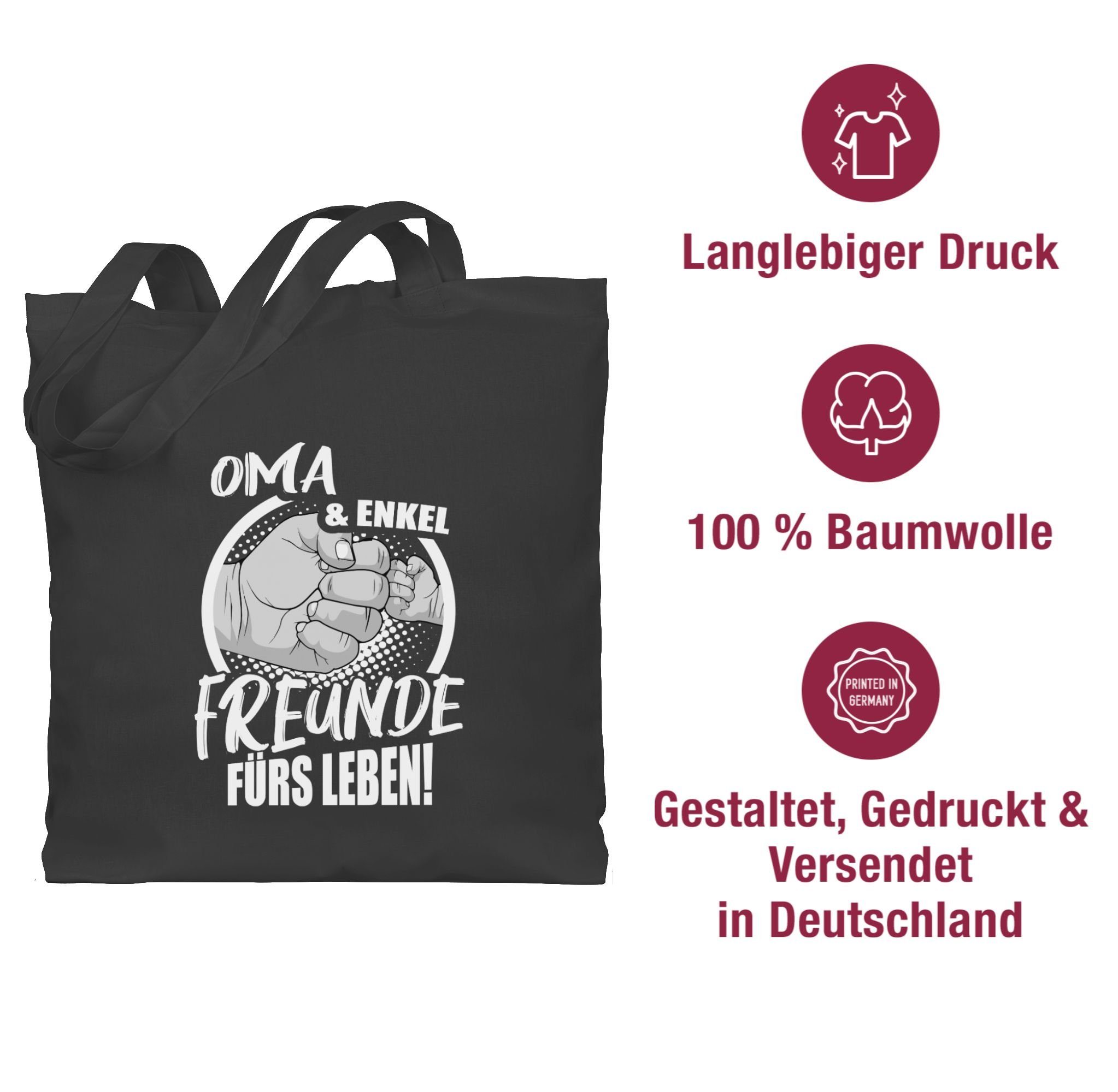 Dunkelgrau 2 Enkel & Freunde Umhängetasche Geschenk Shirtracer Leben!, fürs Oma Oma
