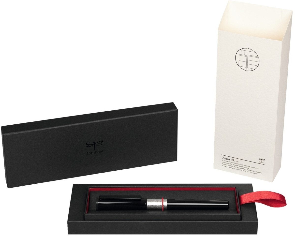 TOMBOW Tintenfeinschreiber Tintenroller Zoom ying Hashi schwarz/platin