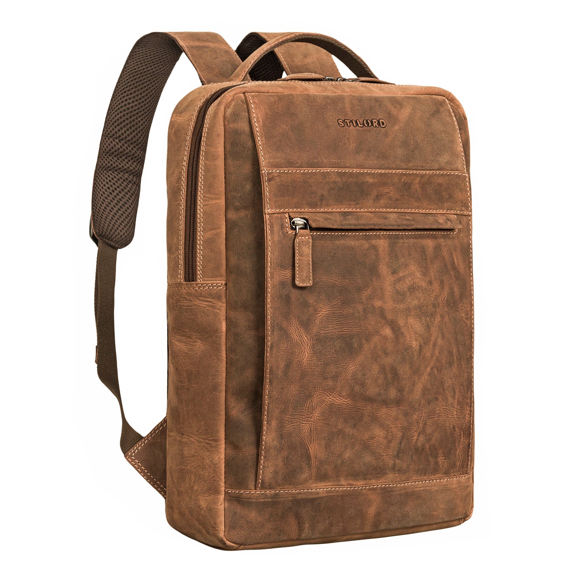 STILORD Notebook-Rucksack "Heiko" Leder Laptop Rucksack 15.6 Zoll Vintage