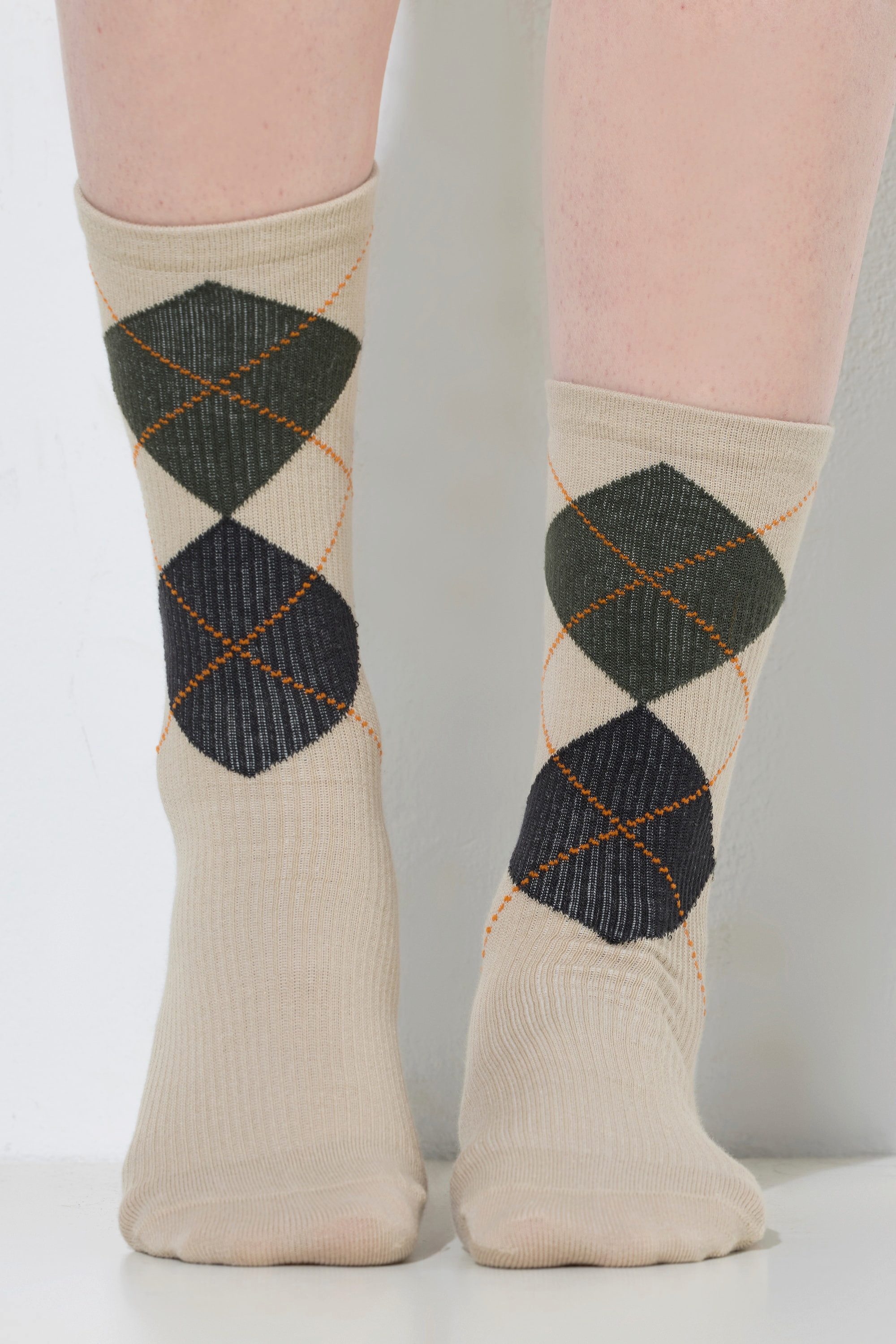 Ulla Popken Kuschelsocken Kompressions-Strümpfe Karomuster