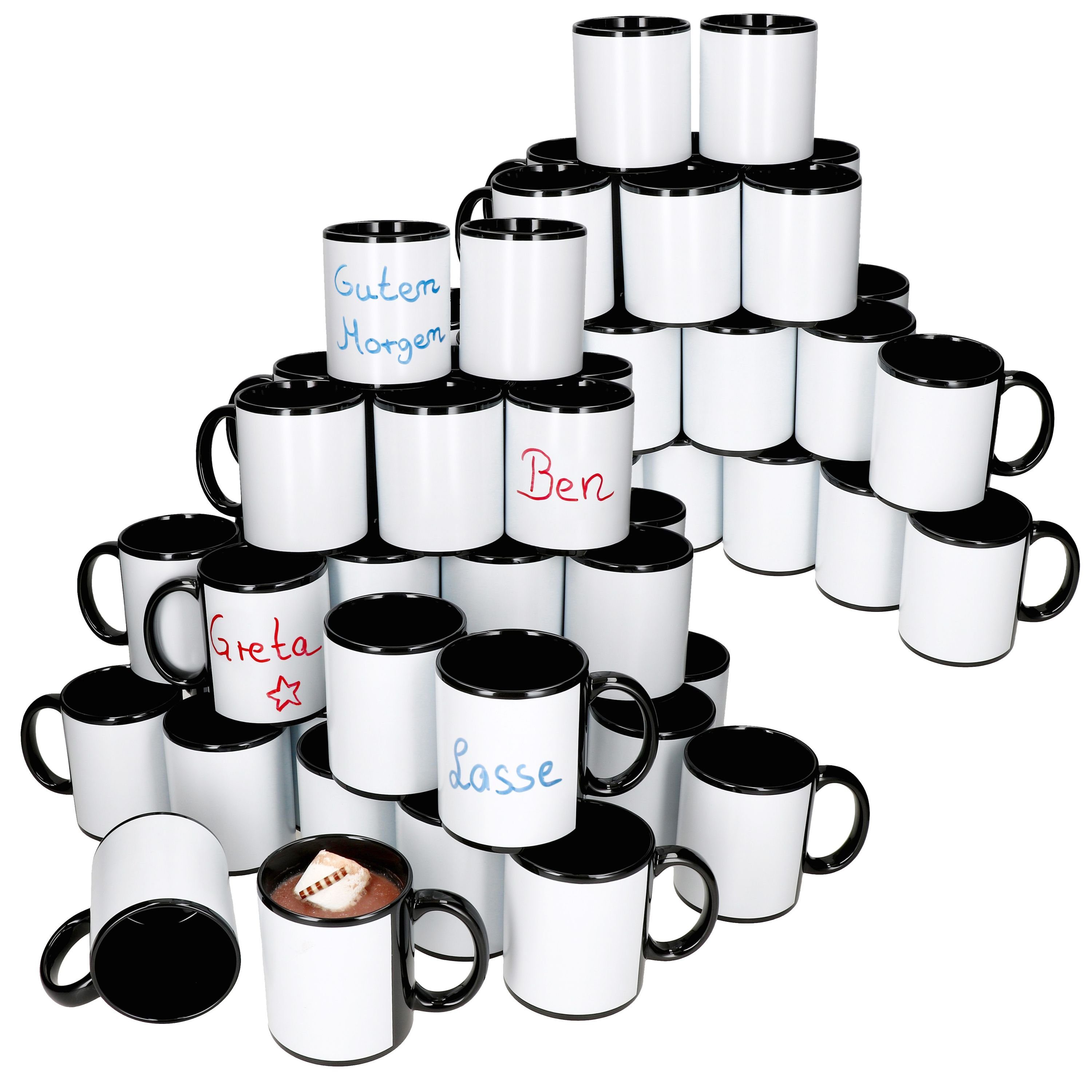 MamboCat Кружки 72x Carina Многоразовая чашка 300ml 72 Personen Чашки Porzellan, Porzellan
