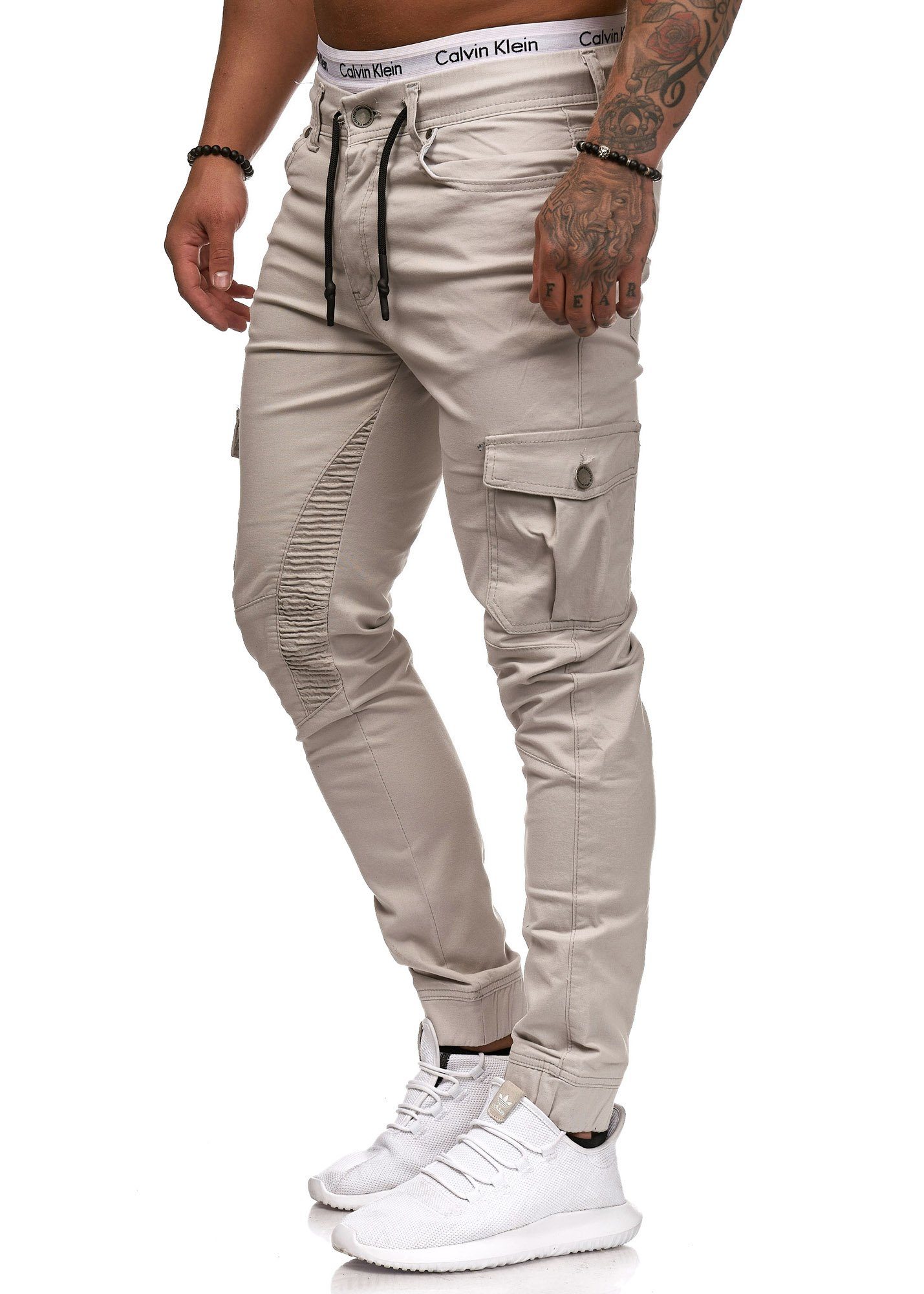 OneRedox Straight-Jeans 3207C (Chino Cargohose Streetwear, 1-tlg) Freizeit Business Casual Grau