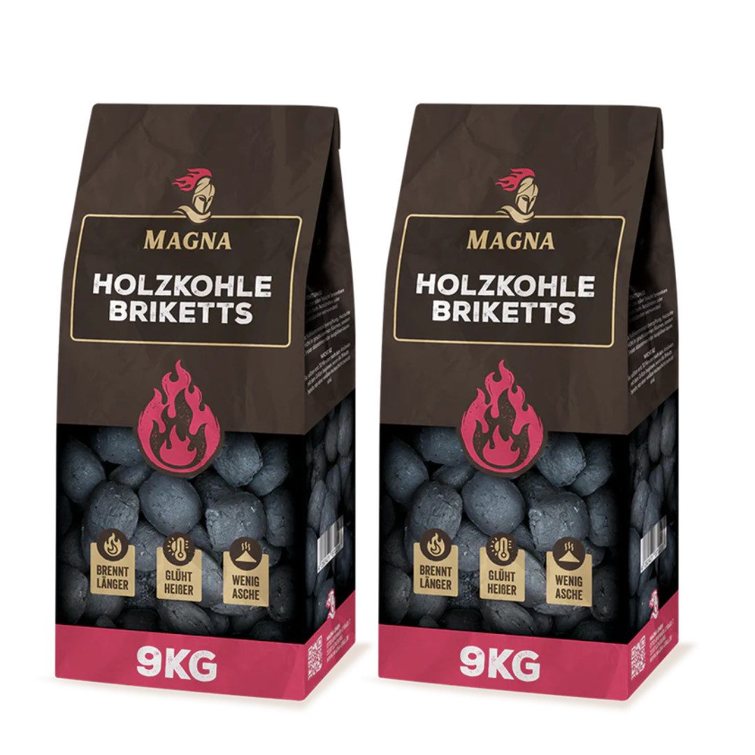 Magna Holzbriketts Holzkohlebriketts 18 KG (9KGx2), 18 kg