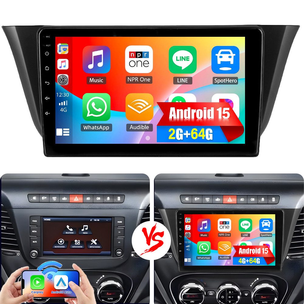 ESSGOO DAB+ Für Iveco Daily 2014-21 Autoradio Android15 CarPlay GPS Navi WIFI Autoradio (RDS, 4+64GB(optional), FM, AM, DAB+ (optional), Carplay Android Auto Bluetooth EQ USB GPS Navi WIFI Touchscreen)