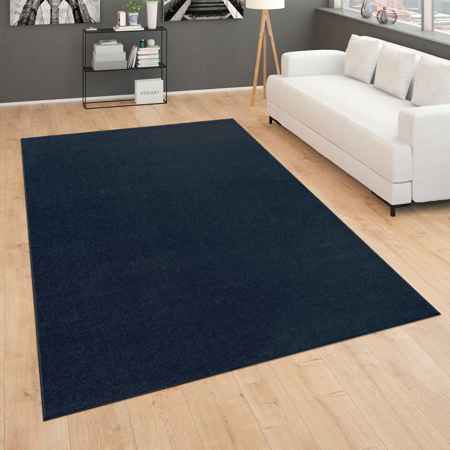 Teppich Porto 890, Uni-Farben, ideal mm, im Paco rechteckig, Home, Höhe: Qualität robuste Kurzflor, 13 pflegeleichte und Wohnzimmer Schlafzimmer, 