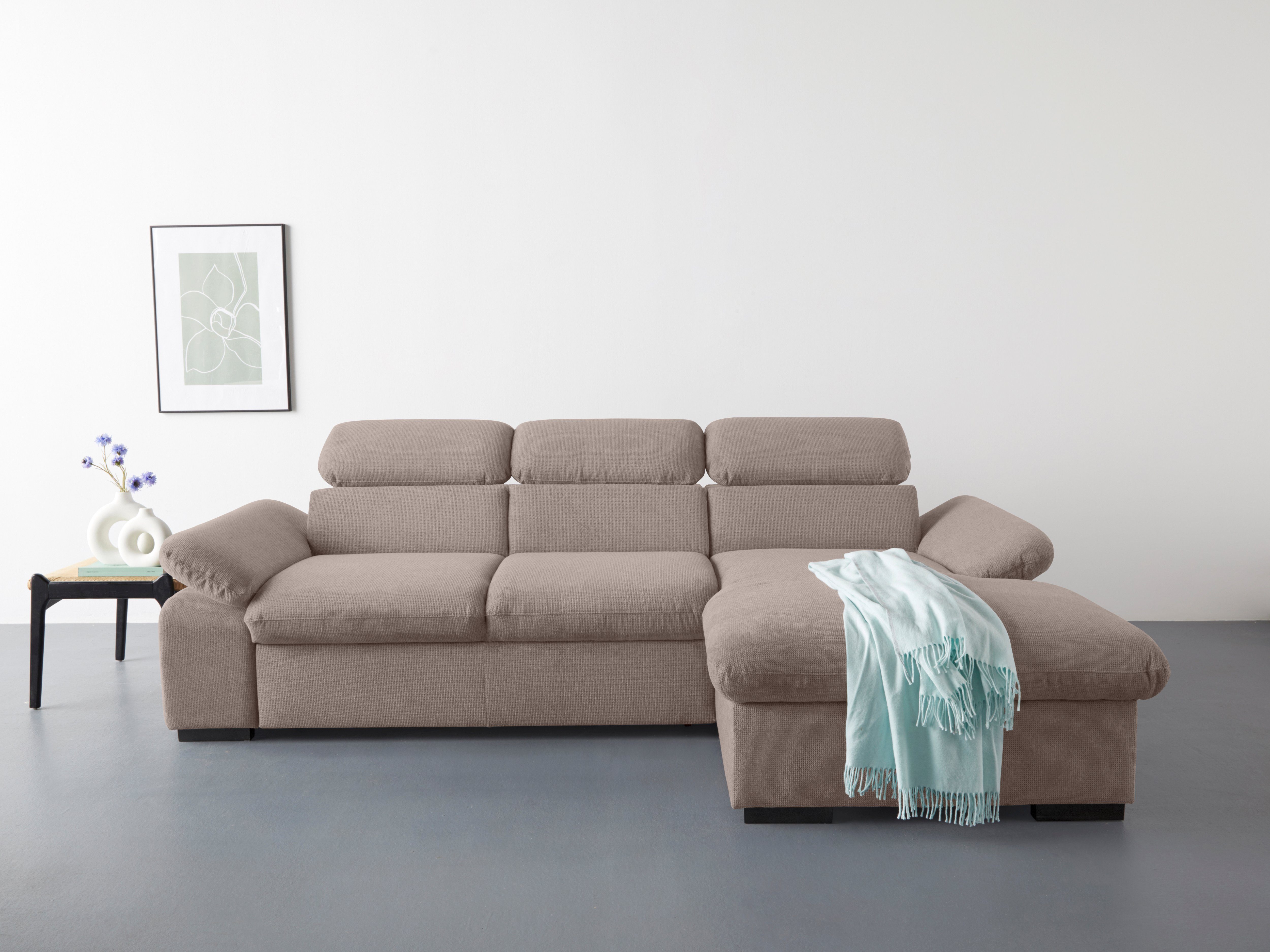 COTTA Ecksofa "Lola L-Form mit Kopfteilfunktion & Hocker", (Set, mit Hocker günstig online kaufen