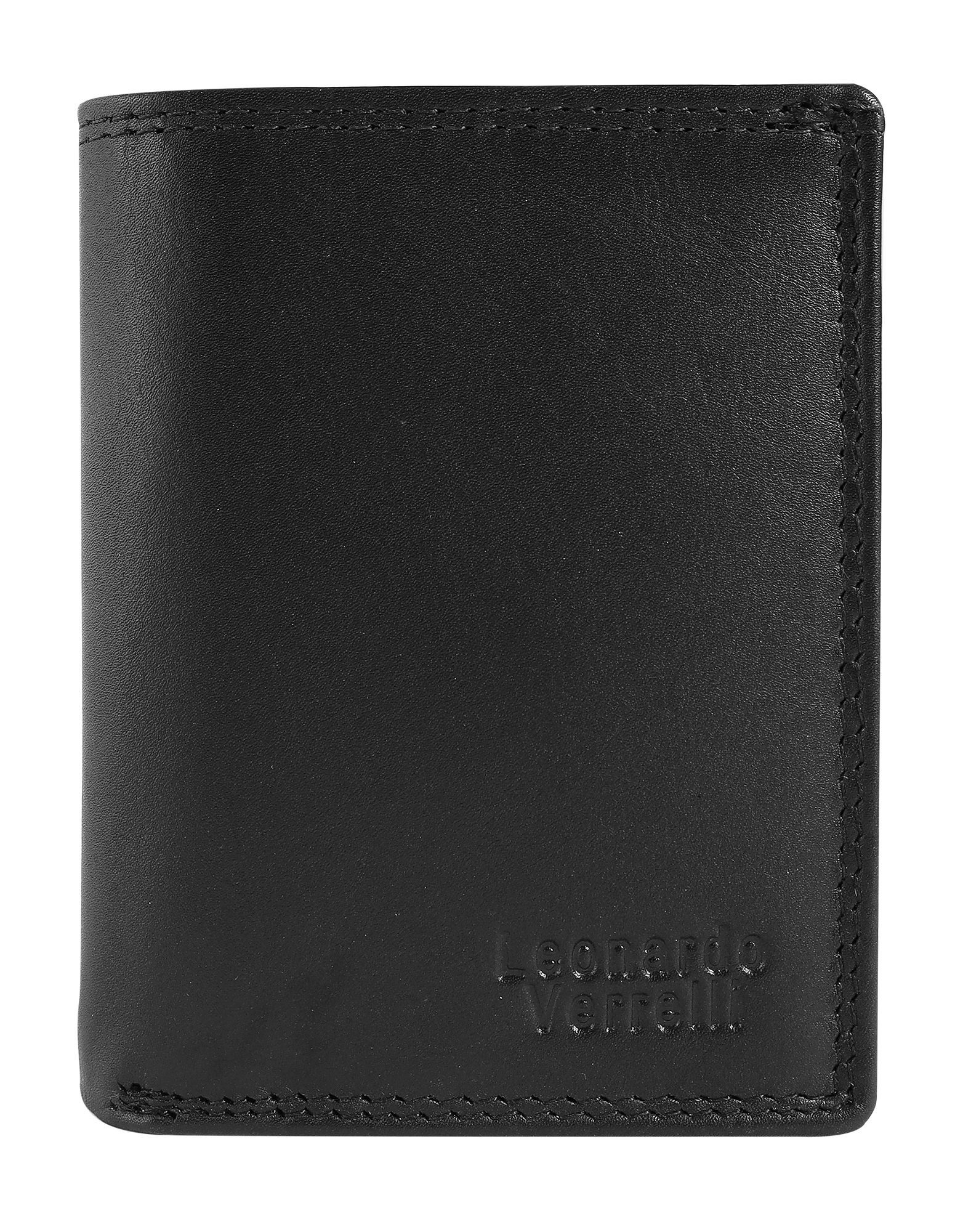 Geldbörse Leonardo Verrelli Kartenetui mit Hardcase, Leder, Hochformat