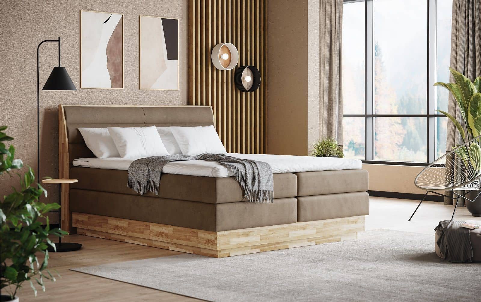 COTTA Boxspringbett Marissa - inkl. Stauraum im Bettkasten, Topper und H2/H3 Matratze (Boxspringbett inklusive Matratze, Unterbox und Topper), Bettkasten, Topper RG25, H2/H3, Holzrahmen, Mikrofaserbezug