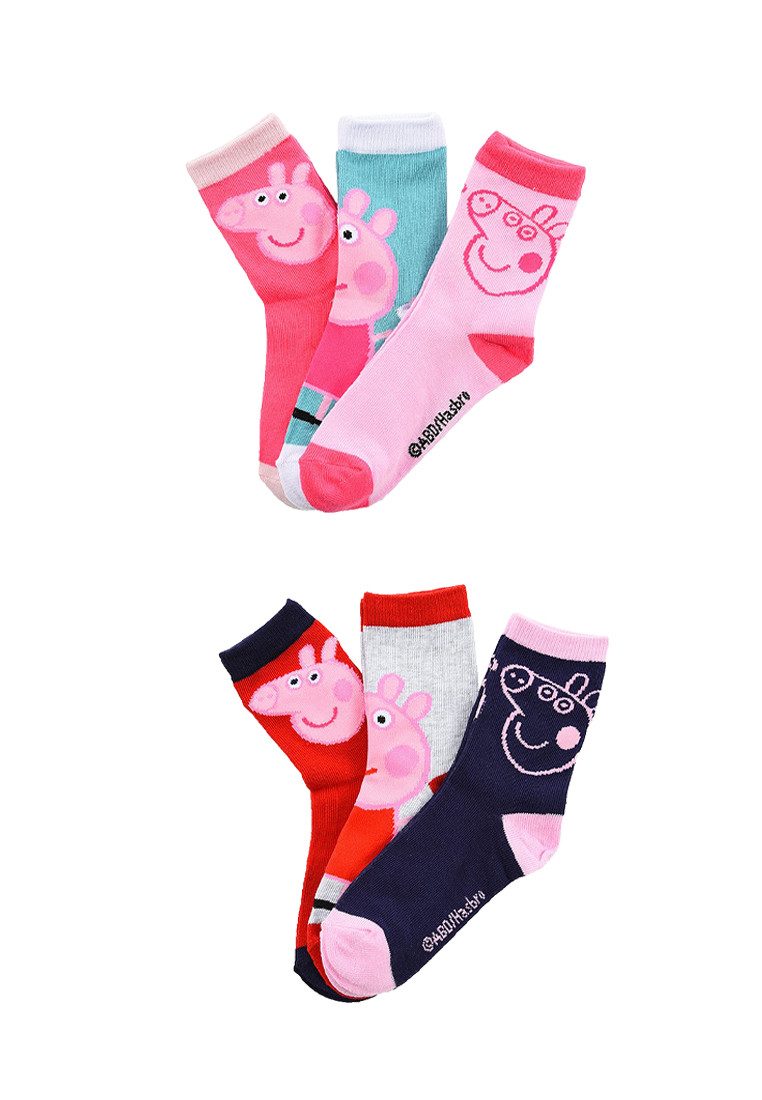 Peppa Pig Socken Peppa Wutz Socken Mädchen 6er Pack (6-Paar)