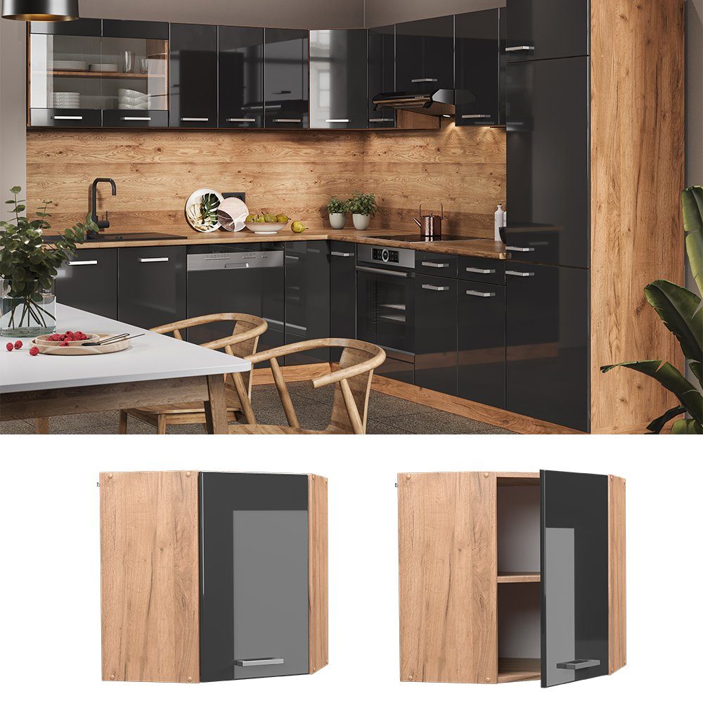 Vicco Eckhängeschrank R-Line, Anthrazit Hochglanz/Goldkraft Eiche, günstig online kaufen