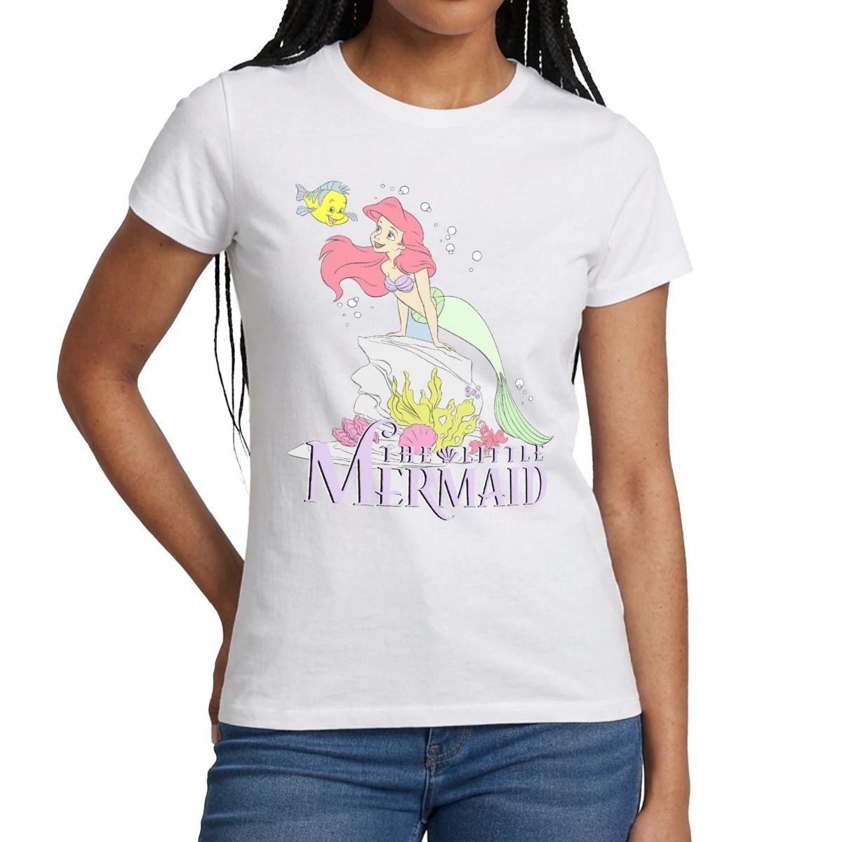 T-Shirt Arielle Die Kleine Meerjungfrau Auf Felsvorsprung Frauen T-Shirt