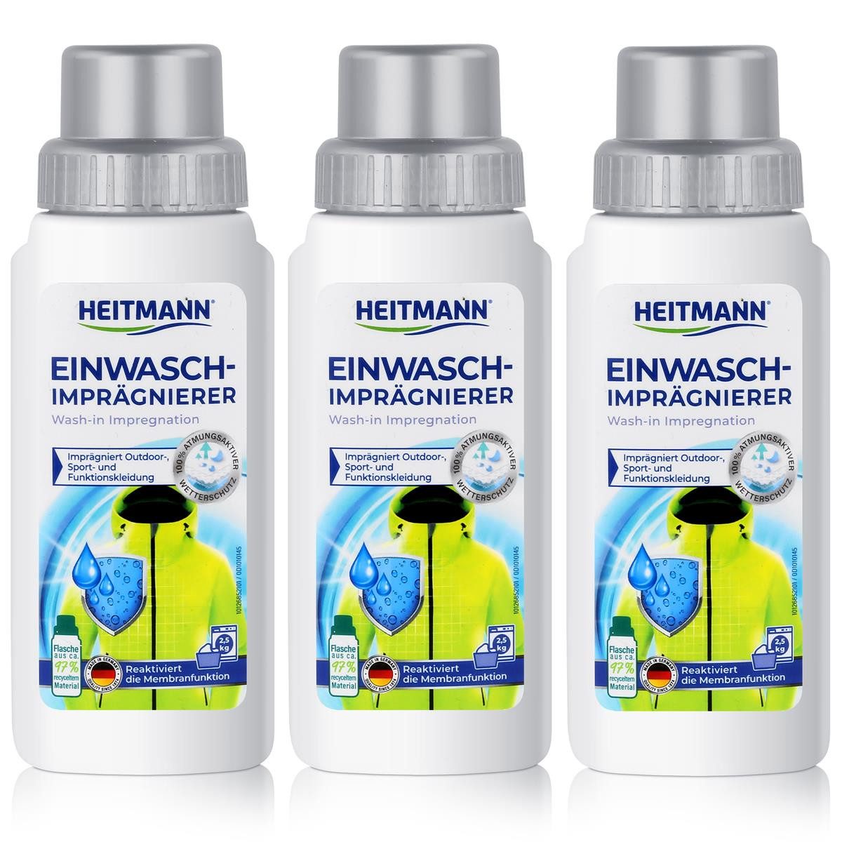 HEITMANN Heitmann Einwasch-Imprägnierer 250ml imprägniert Outdoor Kleidung (3er Spezialwaschmittel