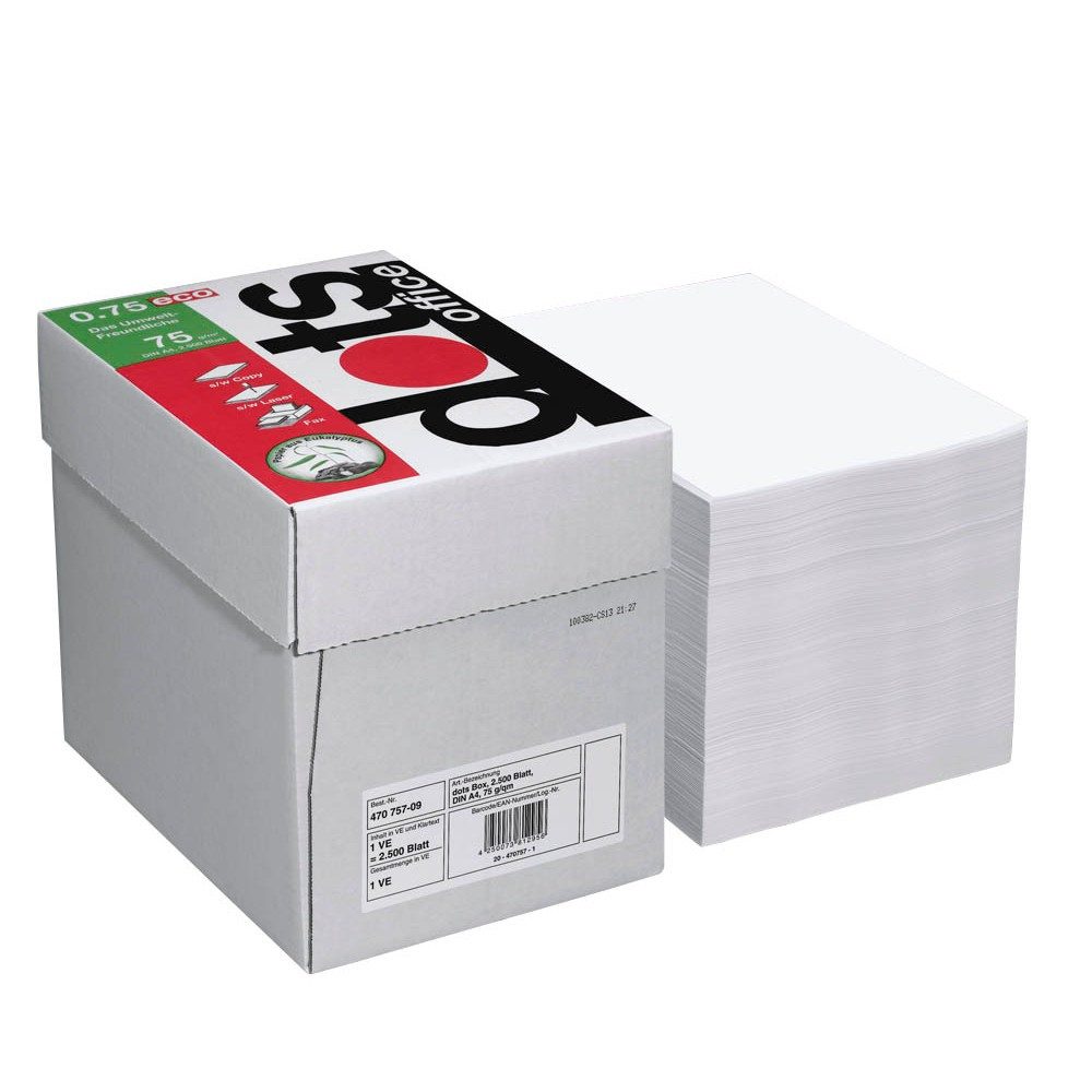 dots Druckerpapier dots DOT0750002 Kopierpapier office 0.75 75 g/qm 2.500 Blatt Maxi-Box