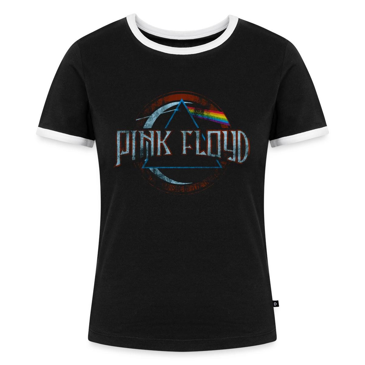 Spreadshirt T-Shirt Pink Floyd Prism Logo Frauen Kontrast T-Shirt (1-tlg)