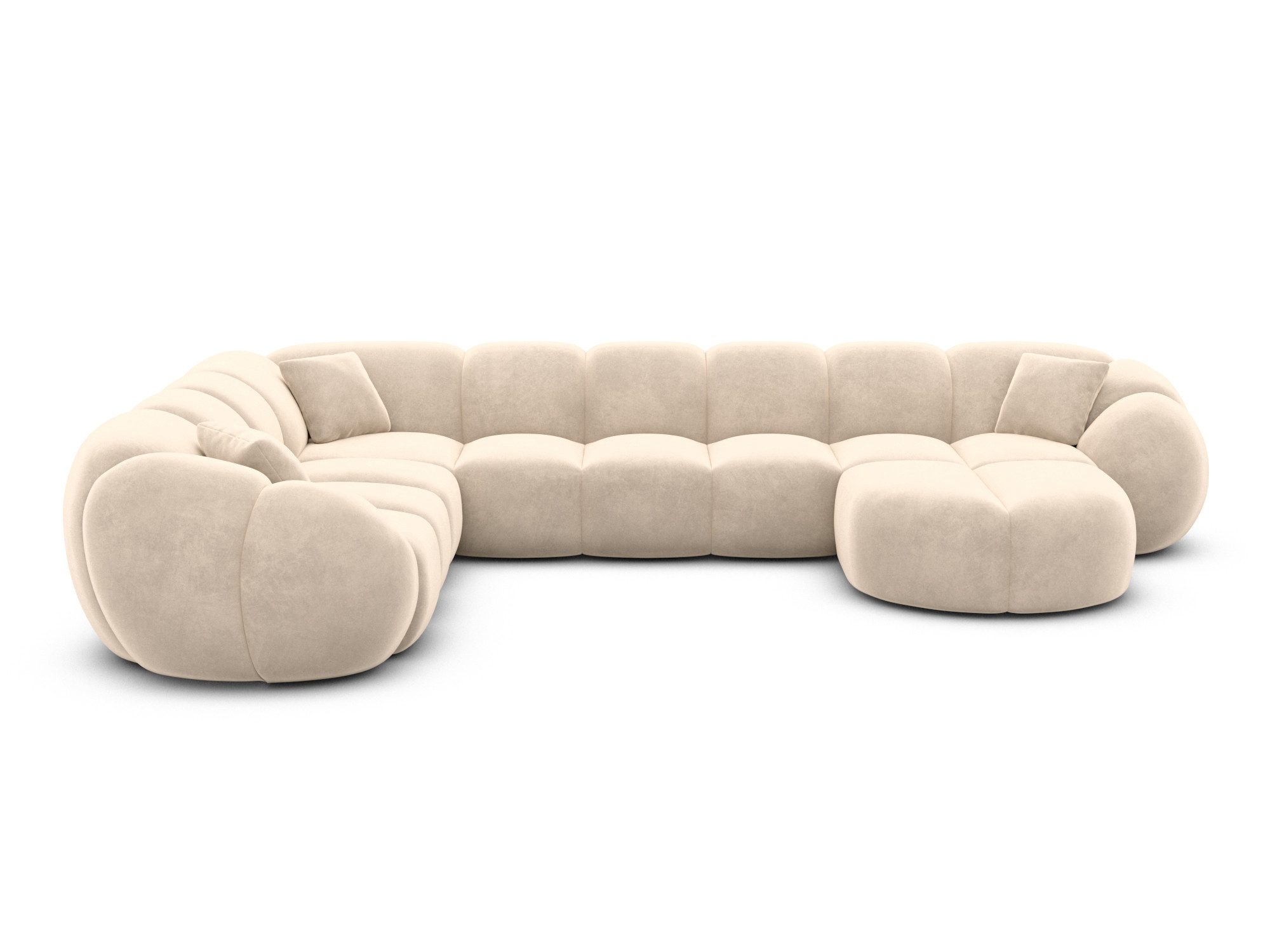 Sofa Dreams Wohnlandschaft XXL Wohnlandschaft Valderosa U-Form aus Stoff, Wohnlandschaft, U-Form, Moderne Wohnlandschaft in U-Form, 2 Zierkissen inklusive – Bild 3 von 5