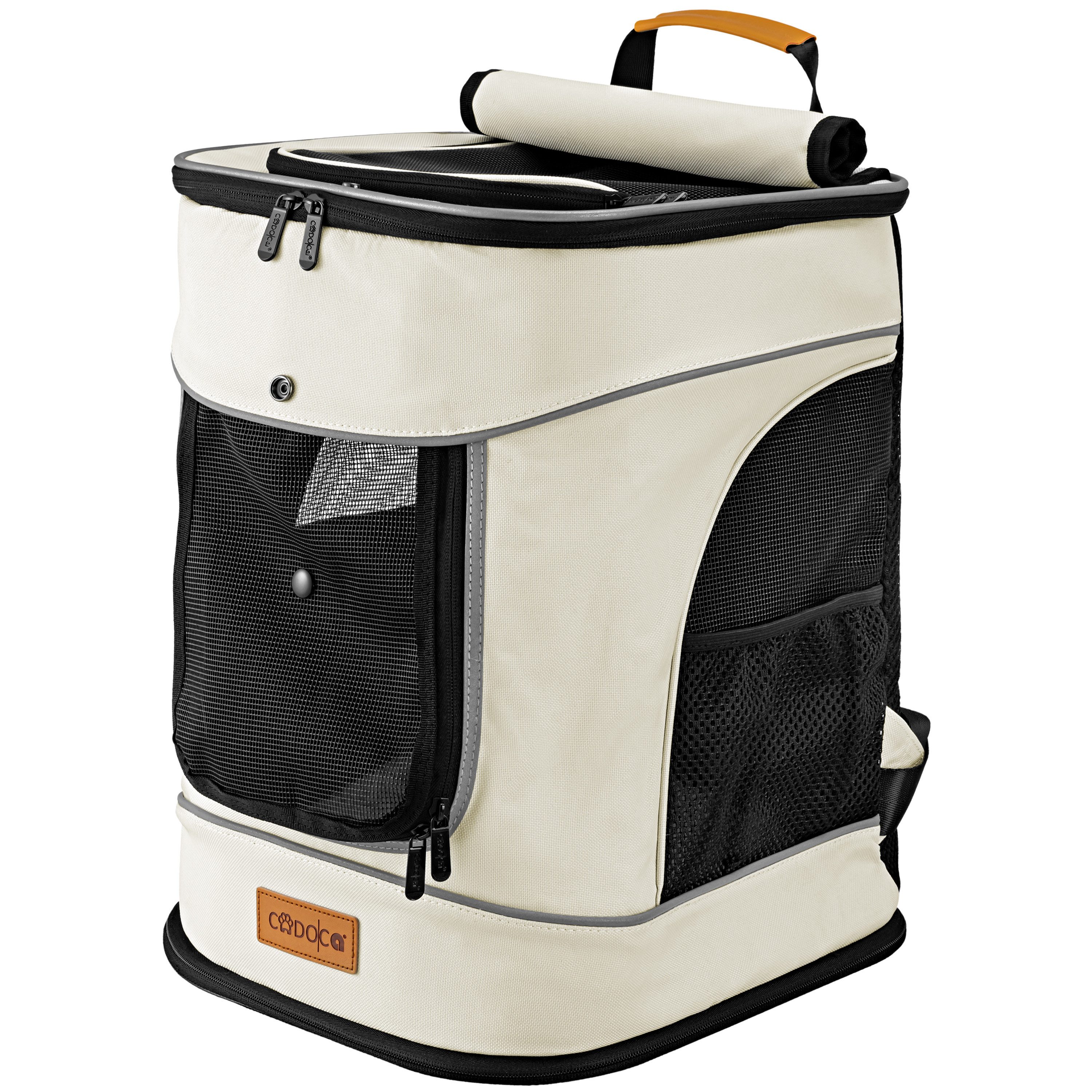 Cadoca Tiertransporttasche, bis 12 kg 41x34x30cm versch. Farben Haustier Katze Hund Rucksack Beige
