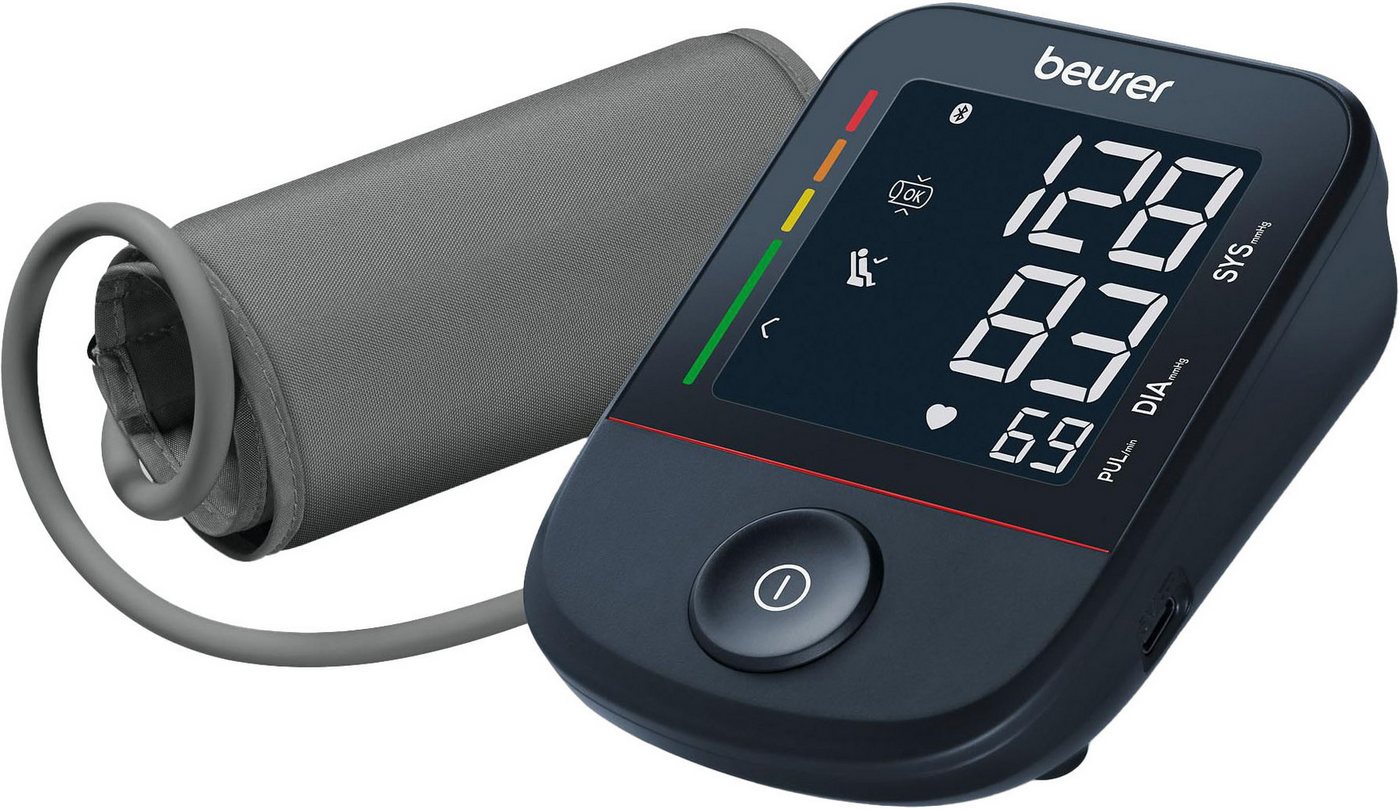 BEURER Oberarm-Blutdruckmessgerät BM 48 mit Smartphone-Verbindung, Medizinprodukt, schnelle und komfortable Blutdruckmessung per Knopfdruck