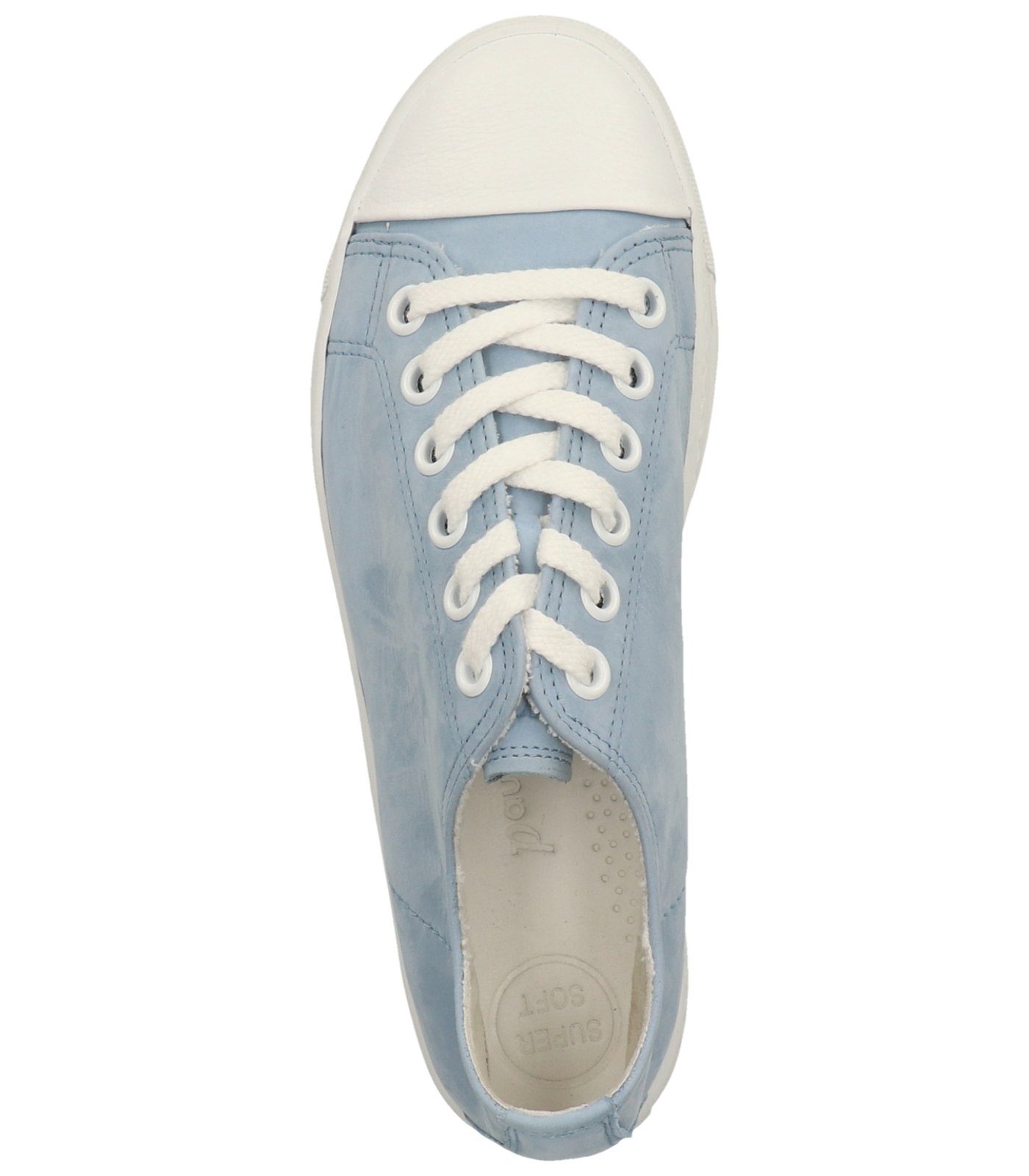 Paul Green Leder Sneaker Weiß Sneaker Blau