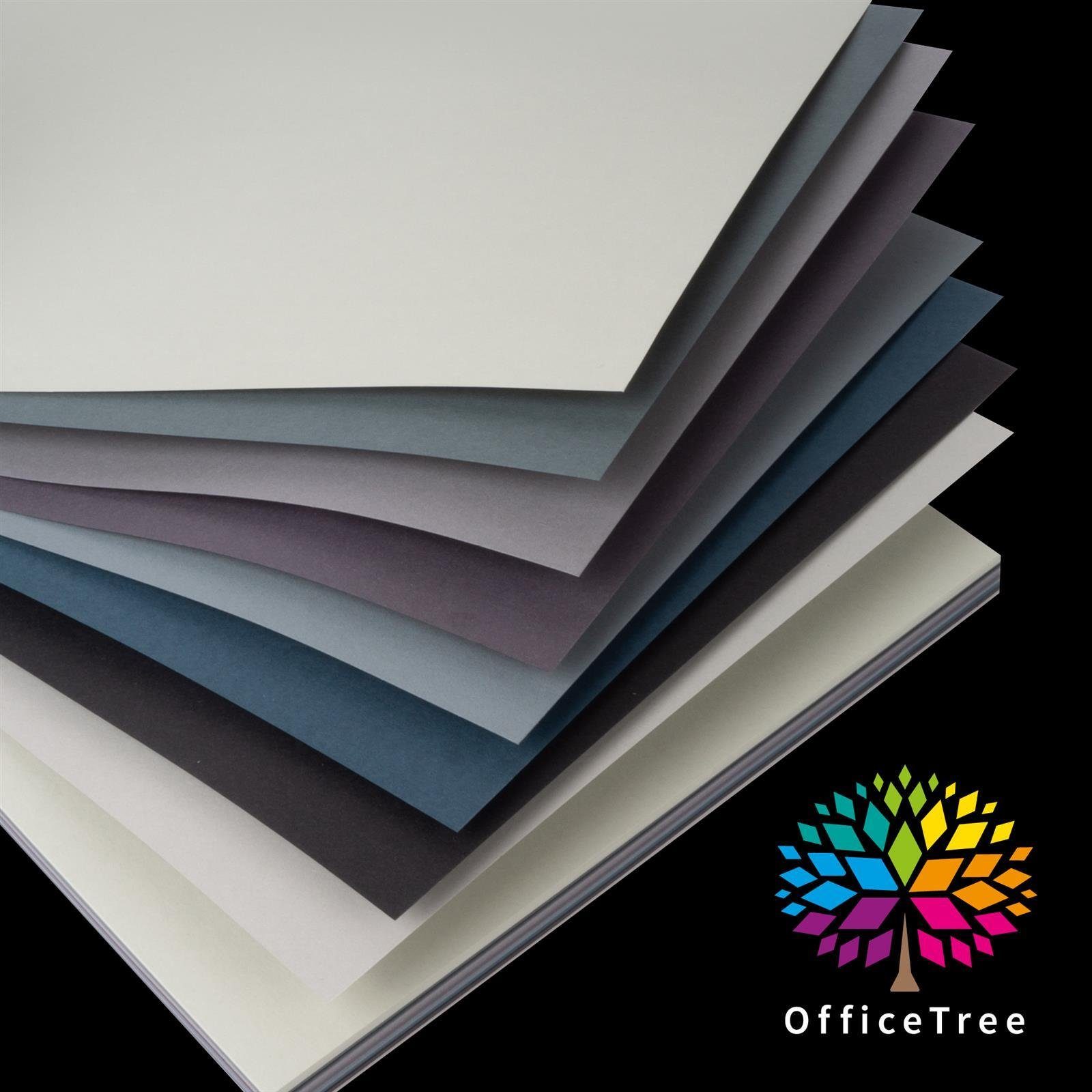OfficeTree Transparentpapier OfficeTree 80 Blatt Bastelset Grau Tonpapier Gestalten und A4 Tonpap, Kinder - Basteln Bastelpapier 130g/m zum Töne 