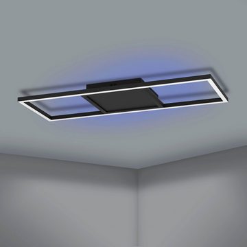 EGLO Deckenleuchte CALAGRANO-Z, LED fest integriert, warmweiß - kaltweiß, Deckenleuchte in schwarz aus Alu, Stahl-St. per Connect Z + Fernbed.