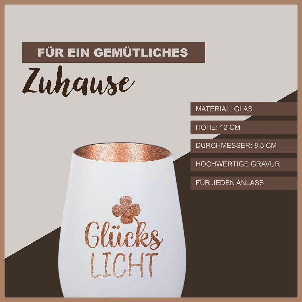 Der Porzellan-Laden Windlicht Personalisiertes Windlicht: 'GlücksLicht'. günstig online kaufen