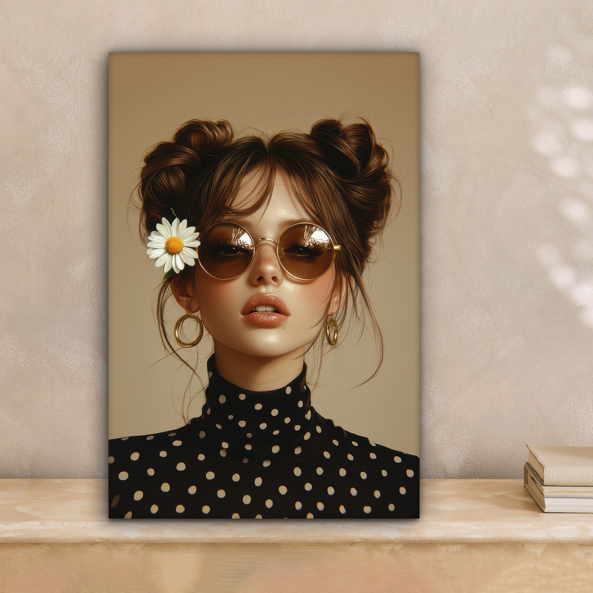 OneMillionCanvasses® Leinwandbild Frau - Beige - günstig online kaufen