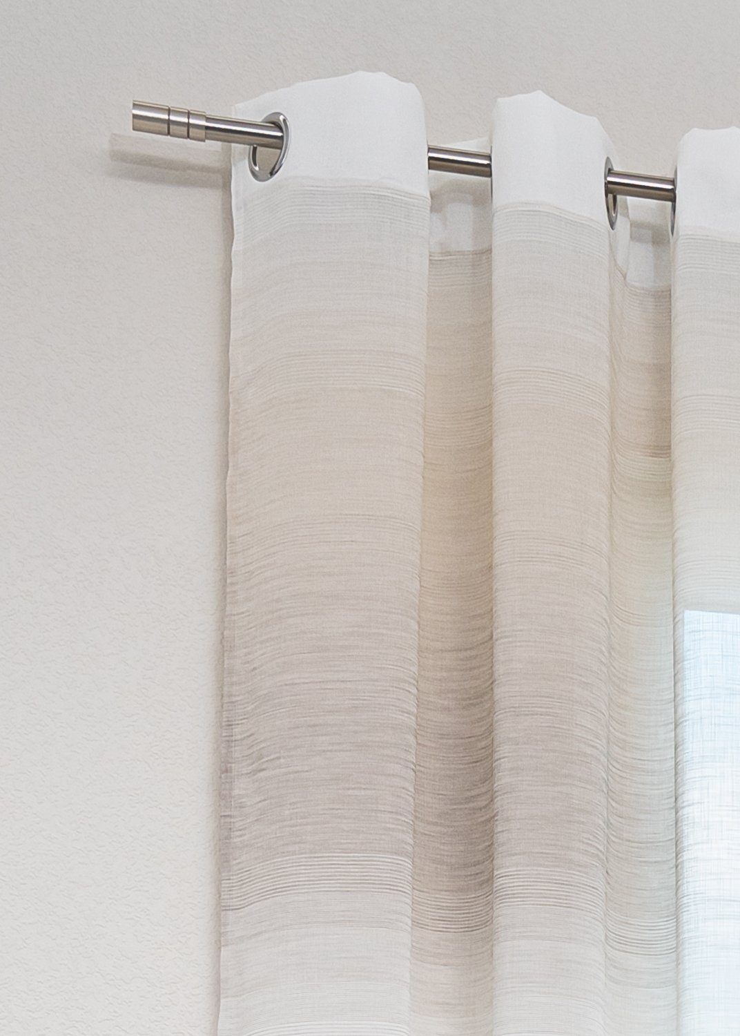 245x140cm Merey, Ösenschal St), weiß-beige transparent, LYSEL®, HxB beige Vorhang (1