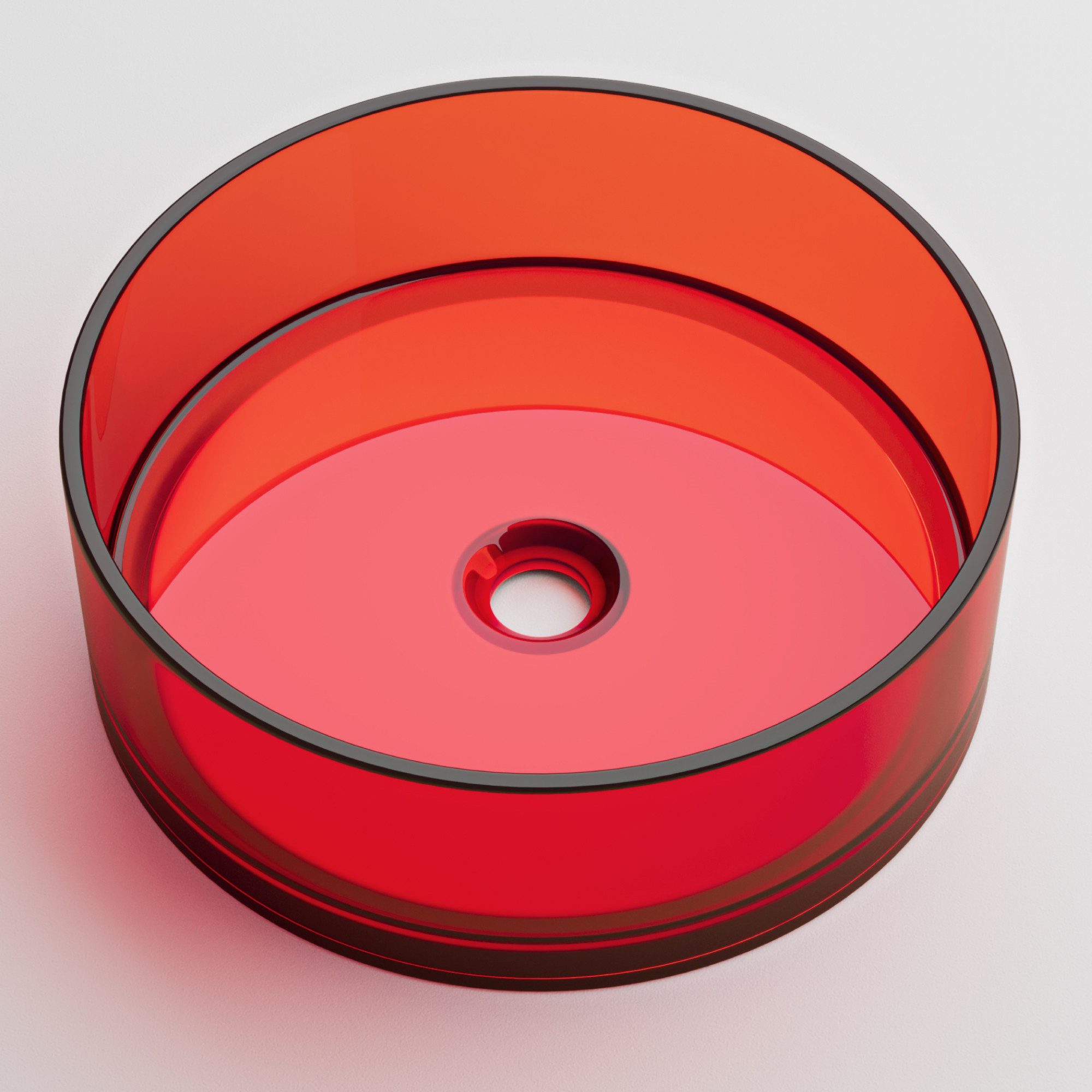 Mai & Mai Waschbecken Aufsatzwaschbecken Waschschale rund aus Kunstharz 40x40x14cm Coloria01, In einem Stück gegossen, leichte Reinigung