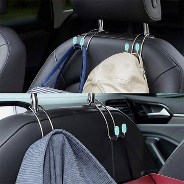 SOTOR Adapter für Autositz Autohaken,2er-Pack Autositz-Rückenhaken,Edelstahl-Autositzhaken (2-tlg), tragbarer Autohaken,Autohakenhalter für Taschen, Kleidung,Brieftaschen