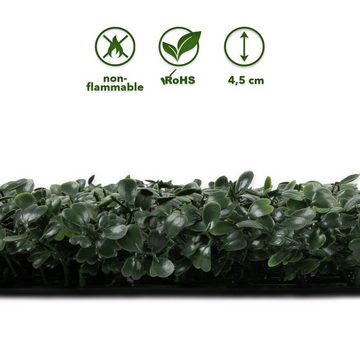 Kunstpflanze Pflanzenwand Boxwood Dark-Green, Karat, UV-beständig