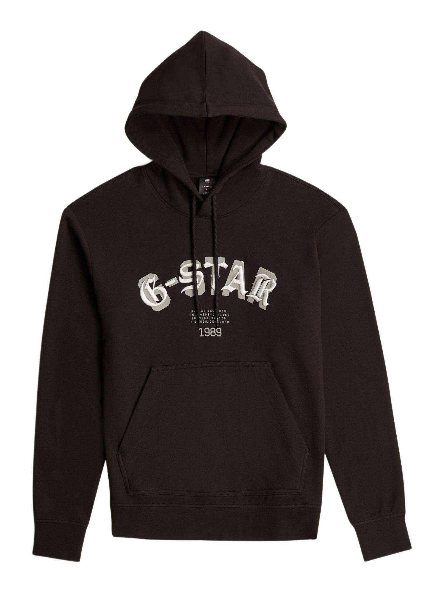 G-STAR Hoodie schwarz,Freizeit,Baumwolle,Schriftzug,Stehkragen,Lang,Regular Fit