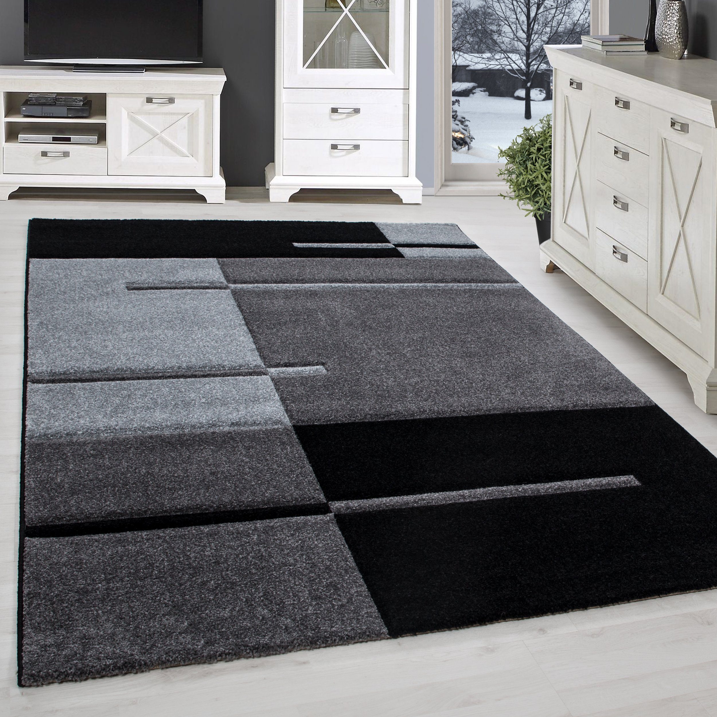 SIMPEX24 Teppich Kariert Design, Läufer, Höhe: günstig online kaufen
