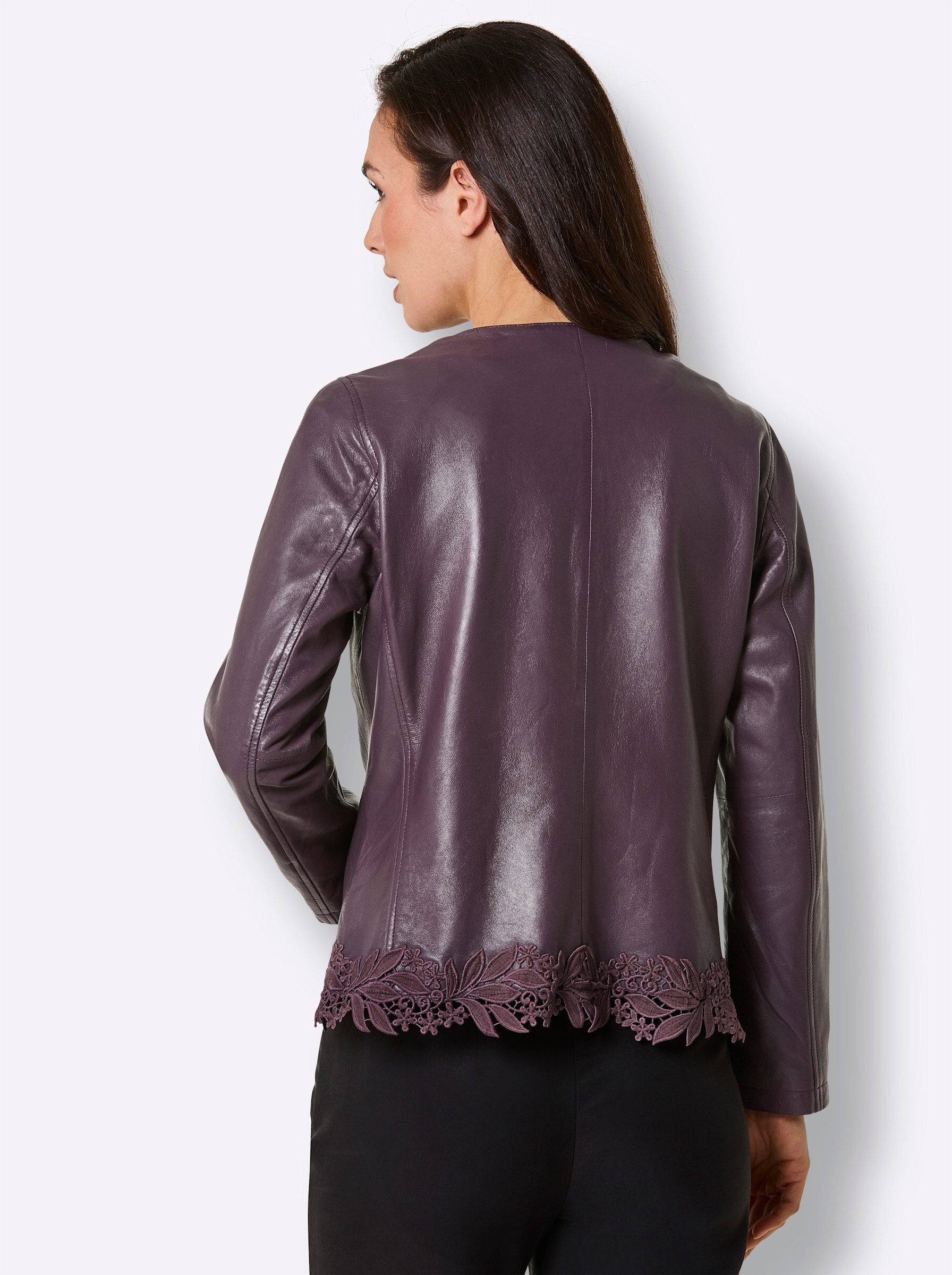 Mainpol Blusenblazer Lammnappa-Lederblazer Langarm