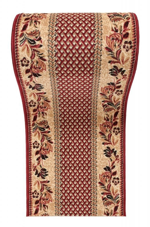 Mazovia Läufer Retro Pflanzlich Rot Flur, Schlafzimmer, Diele, Fußbodenheizung von Mazovia