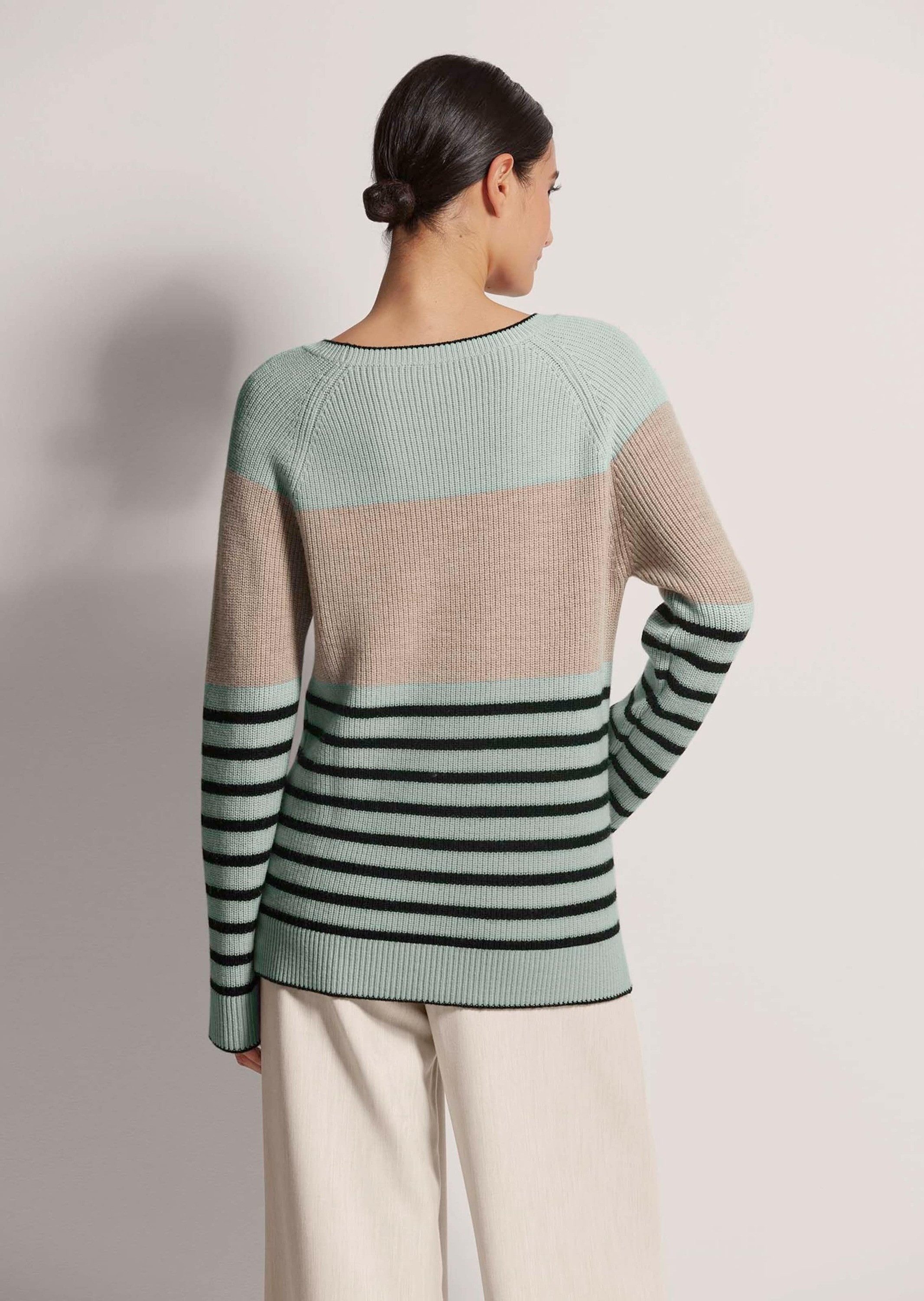 MADELEINE Strickpullover Schurwoll-Pullover mit Perlfang-Struktur