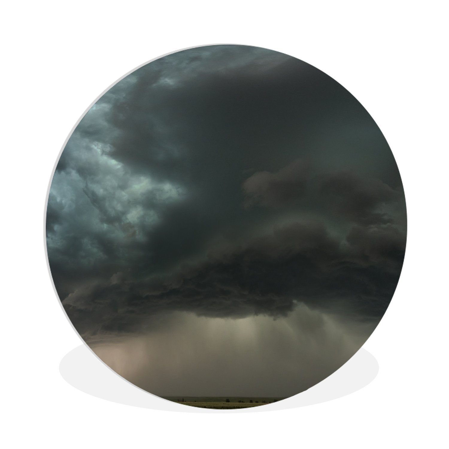 MuchoWow Gemälde Dunkle Wolken im amerikanischen Bundesstaat Colorado, (1 St), Kreis Wanddekoration Forex, Rundes Wandbild, Wohnzimmer, 30x30 cm