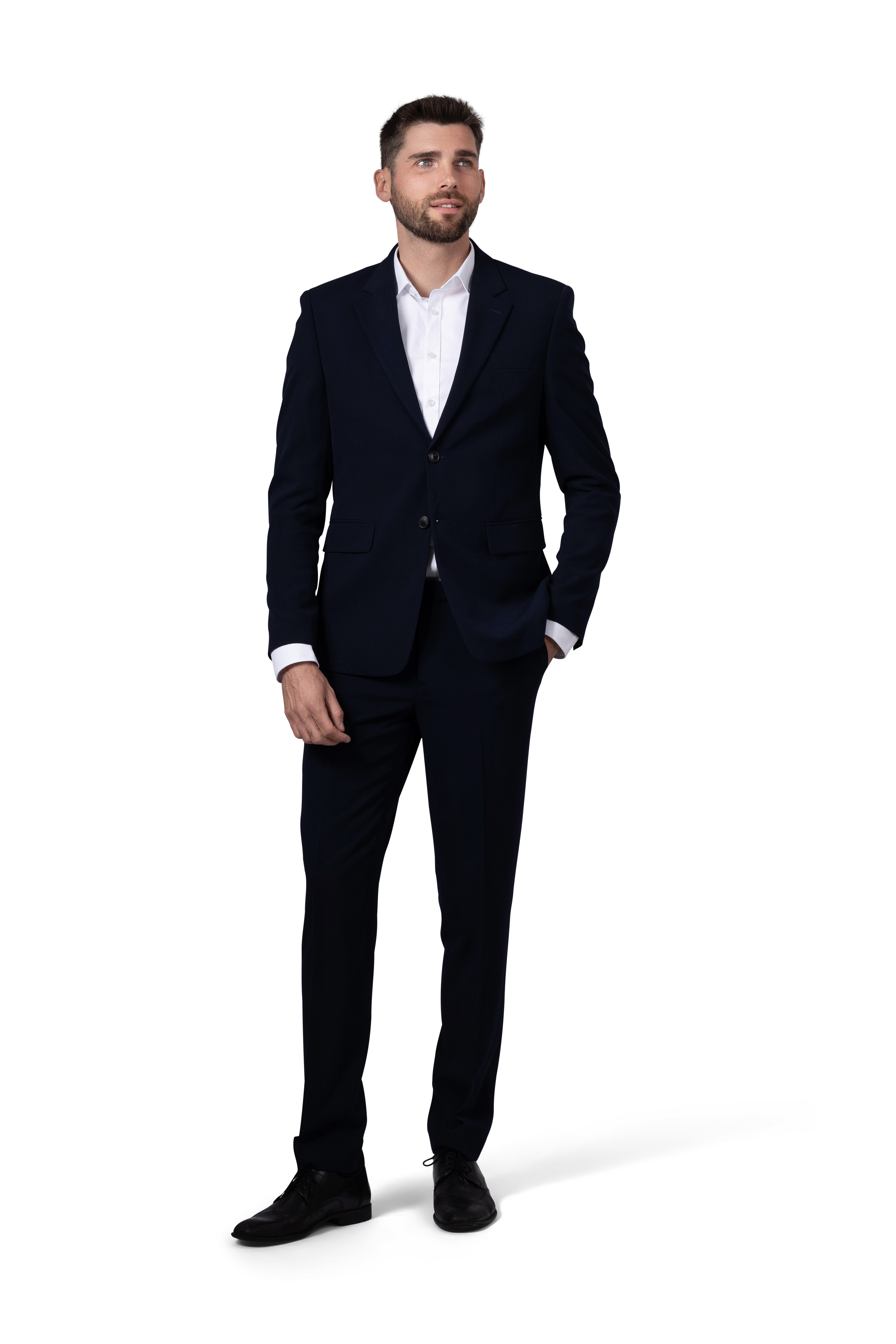 Hirschthal Anzug Herren Business Anzug Regular Fit (Anzughose & Sakko, 2-tlg., Anzug Set) im modernen Look, mit Kleidersack