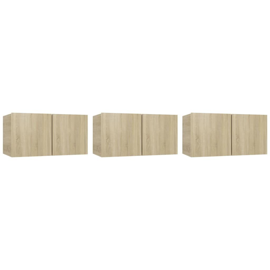 vidaXL TV-Schrank 5-tlg. TV-Schrank-Set Eiche Holzwerkstoff (5-St) Sonoma-Eiche Sonoma